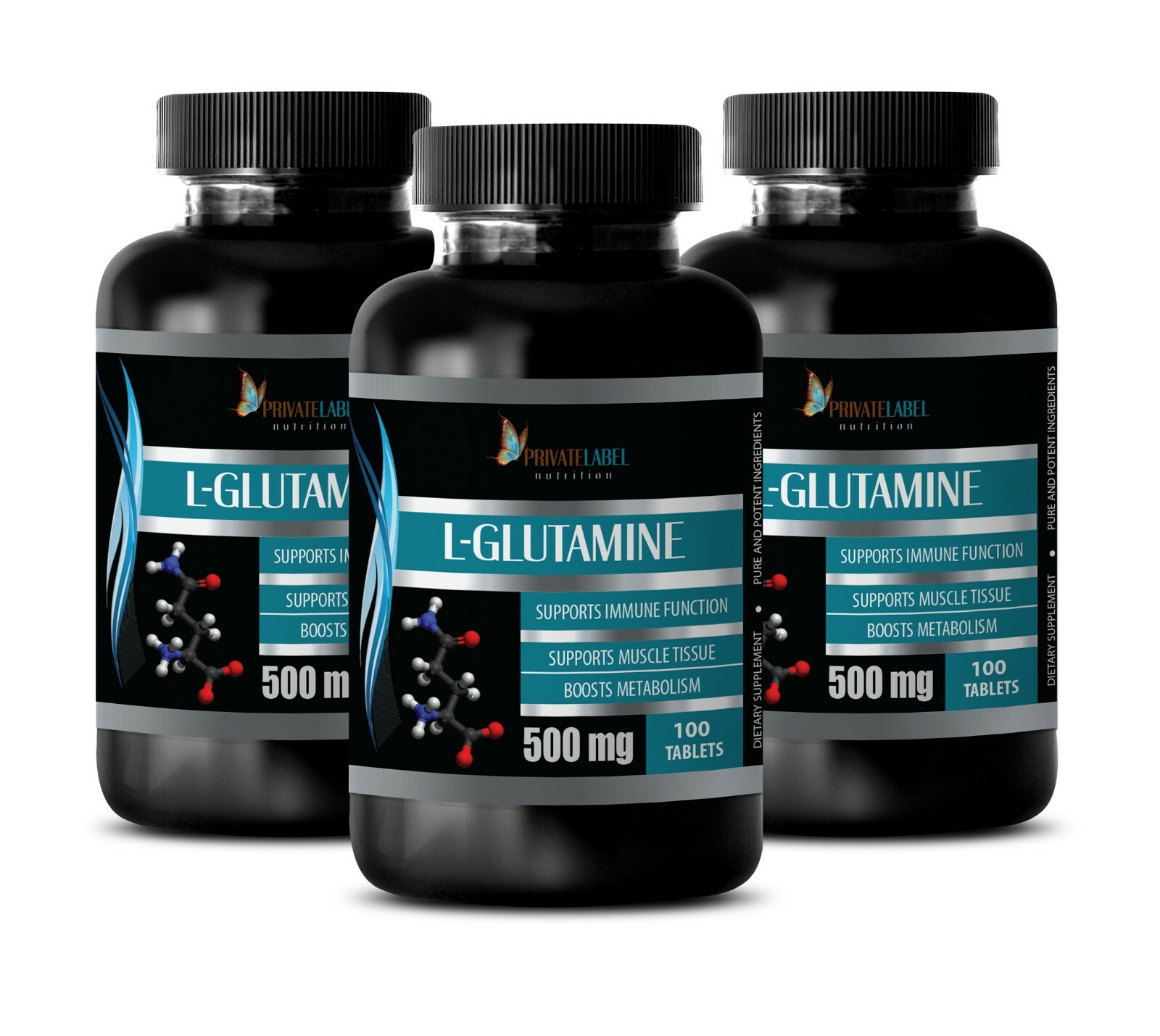 Helps Repair The Intestines – L-GLUTAMINE 500mg – Glutamine Quality – 3 Bottles