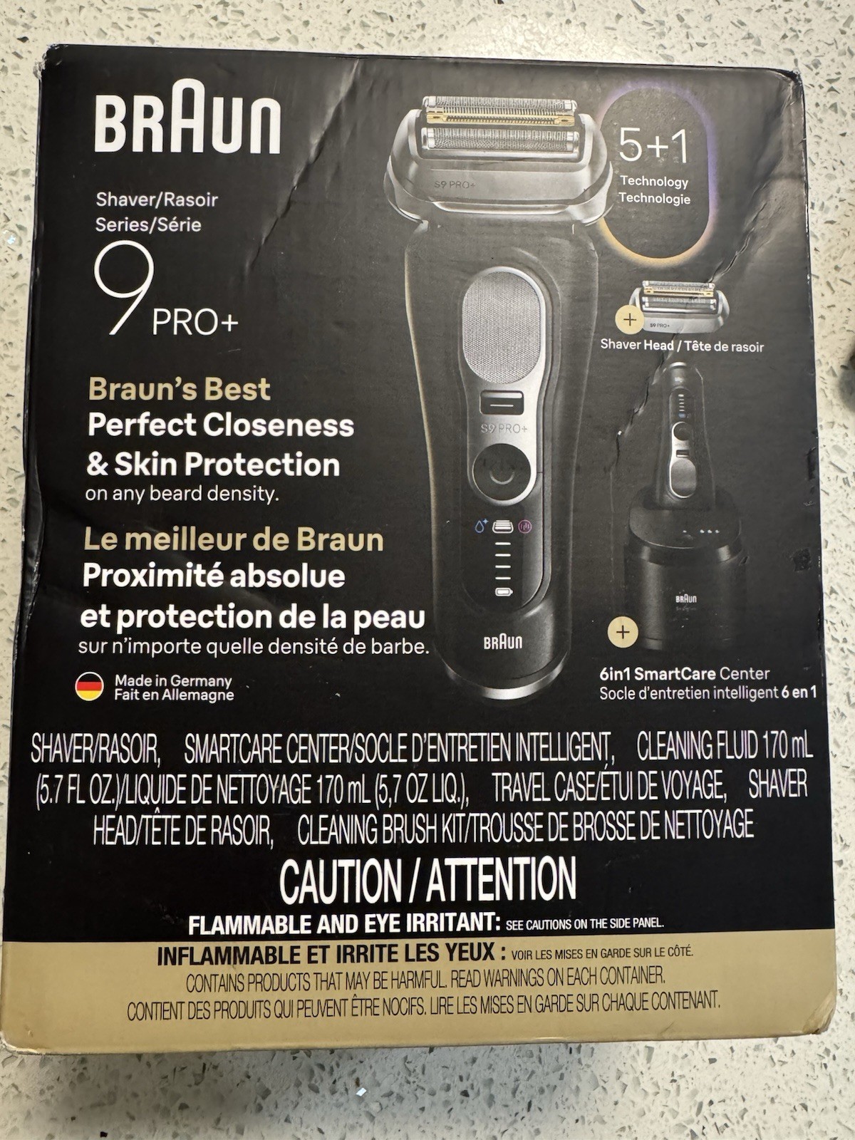 Braun Series 9 Pro+ Wet/Dry Rechargeable Foil Shaver SmartCare Silver/Black