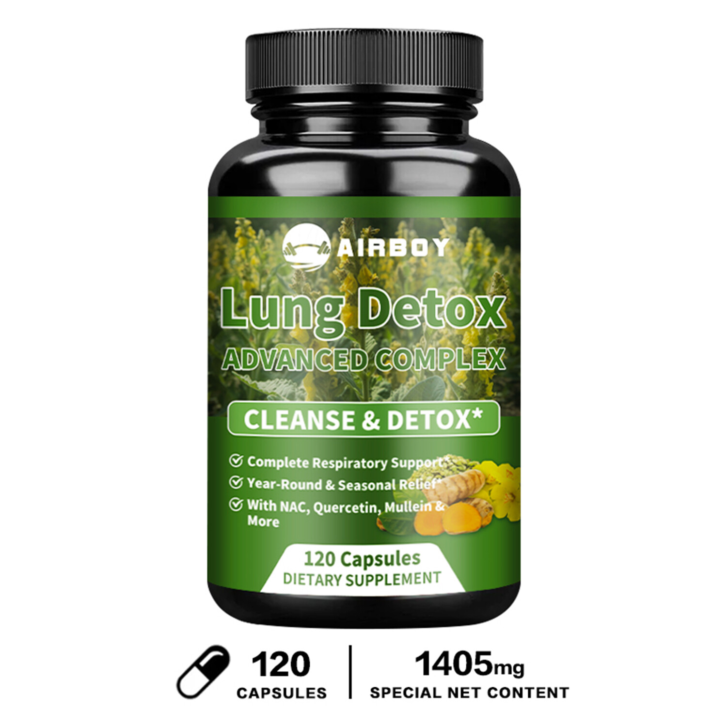 120pcs Lung Detox – Mullein Leaf -Enhance Respiratory Health, Cleansing & Detox