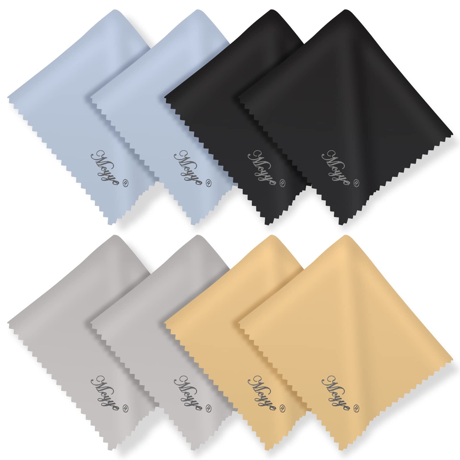 8 PCS Eyeglass Microfiber Cleaning Cloth for Glasses, 6 x7 in Cleaner | Premium
