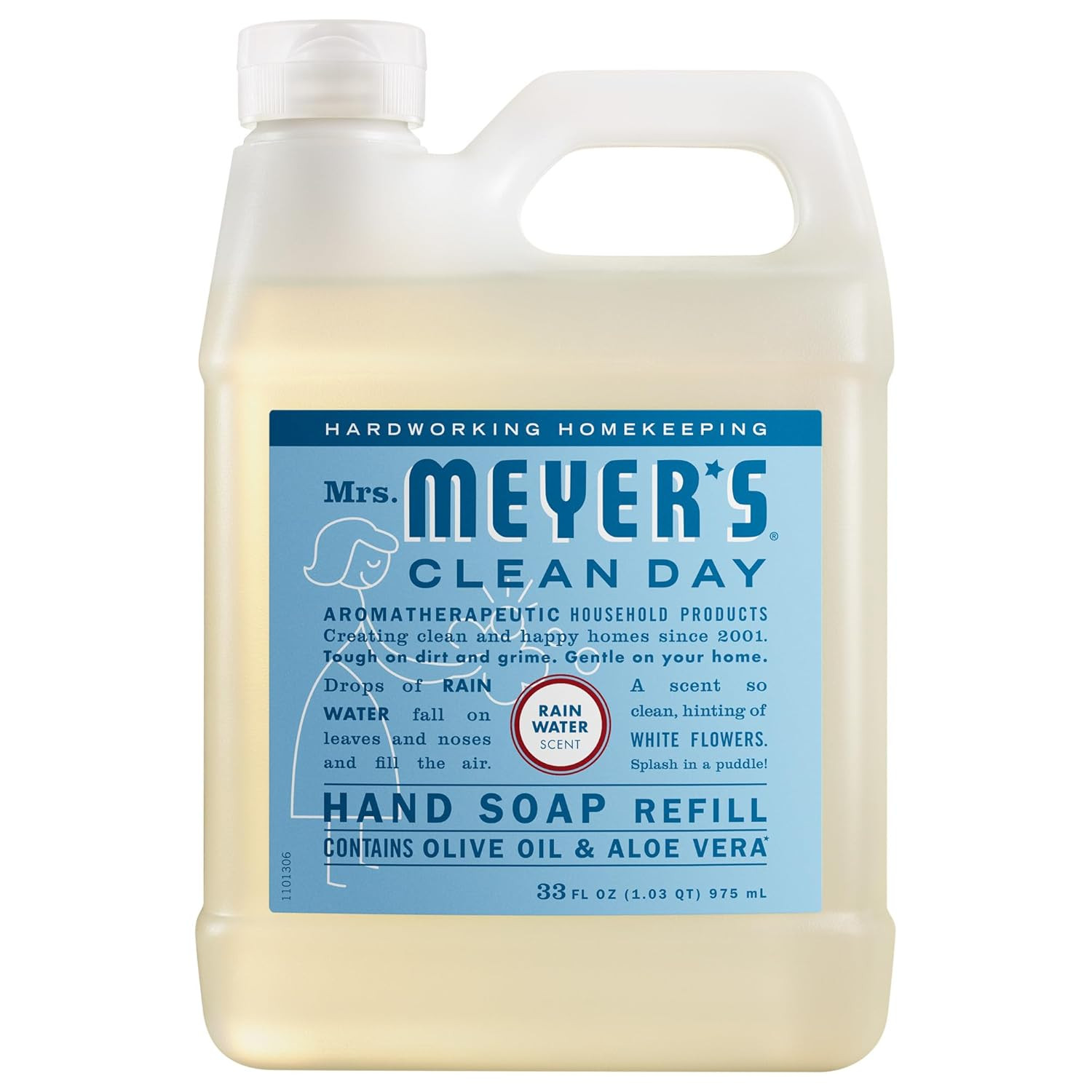 CLEAN DAY Hand Soap Refill, Rain Water Scent, 33 Fl Oz Bottle