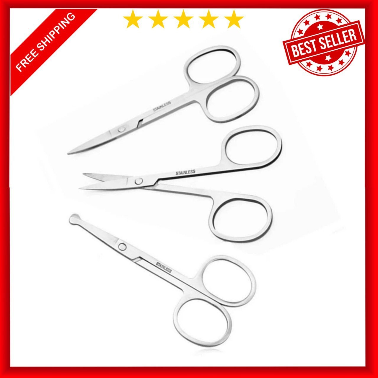 Beauty Scissors,3.5In Small Scissors,For Personal Facial Hair Grooming Scissors，