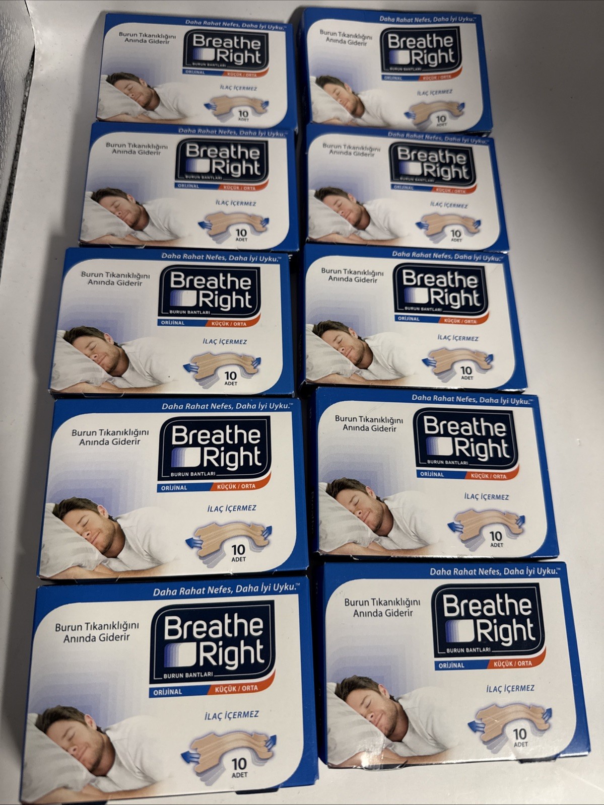 BREATHE RIGHT NASAL STRIPS Original Tan 100 (10 Boxes Of 10 Strips)