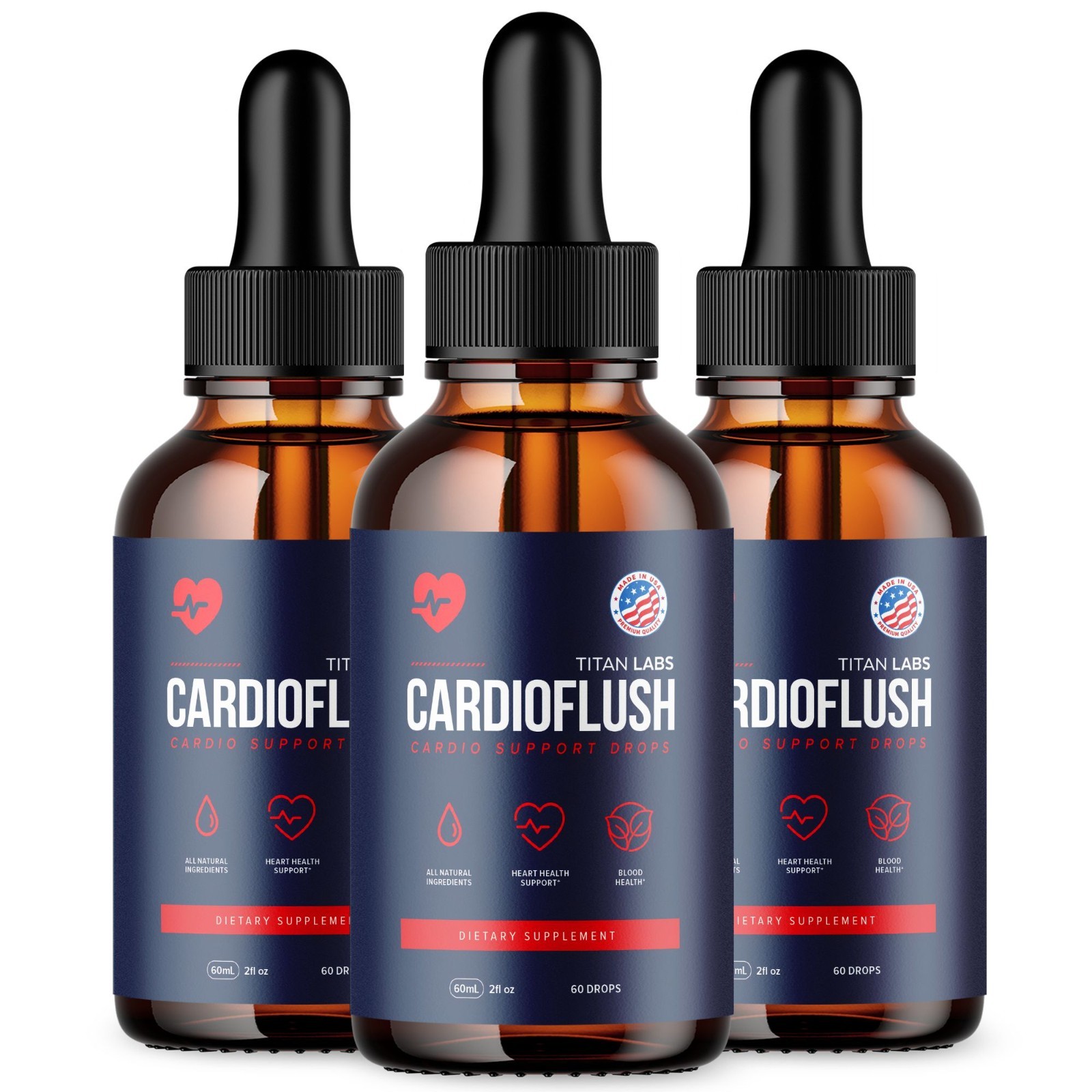 (3 Pack) Cardioflush Blood Health Support Drops Cardio Flush Vitamin 90 Servings