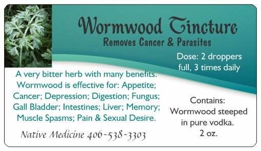 Wormwood Tincture Organic & Pure: Expels Worms, Parasites, Fungi. Safe Effective