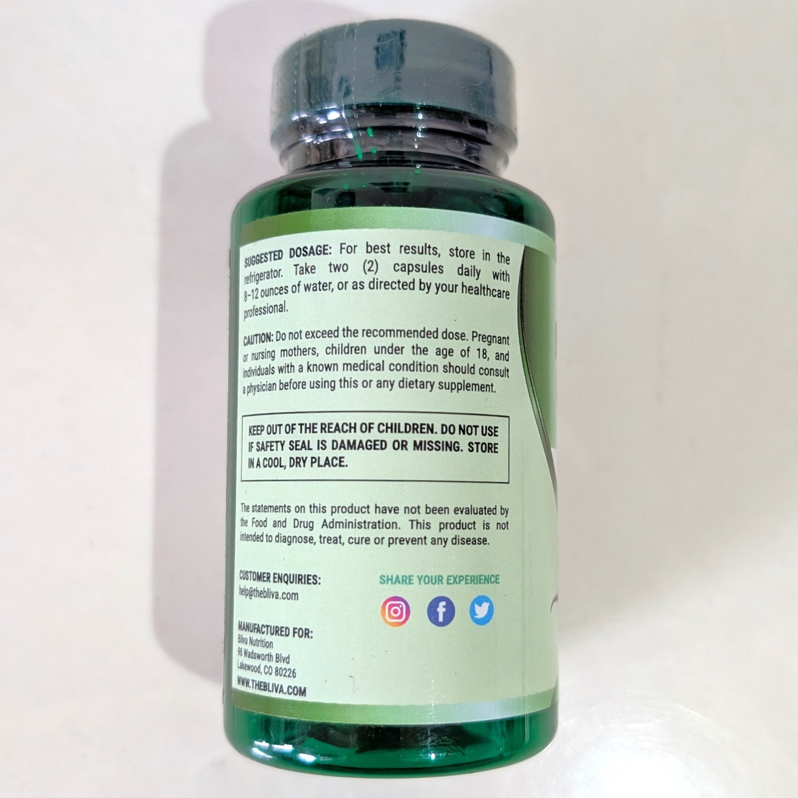 BLIVA Organic Fermented Beet Root with Maca Capsules 90 Count Exp 04/2028