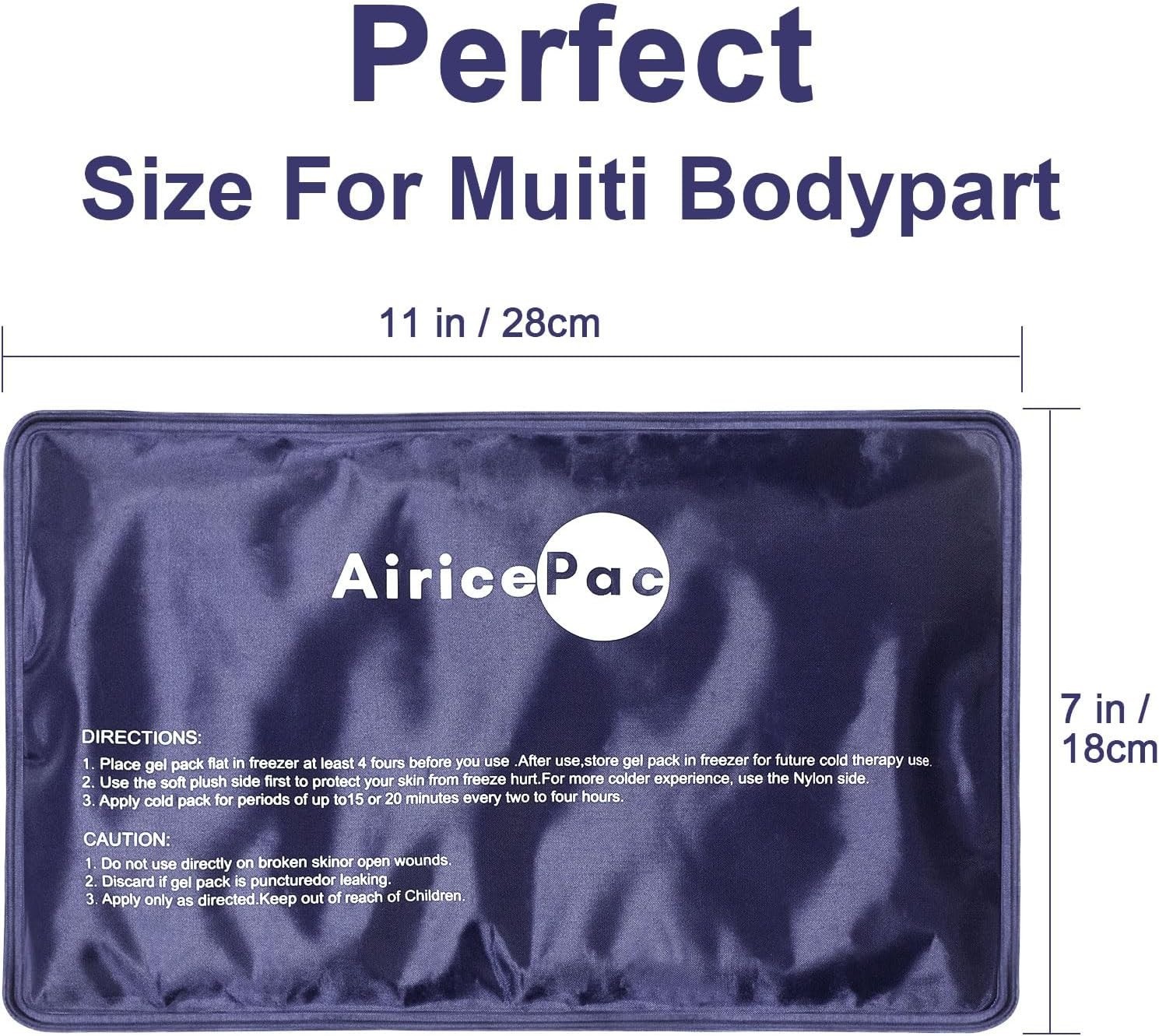 Durable Reusable Gel Cold Pack, 7”x11” for Inflammation and Injury Management