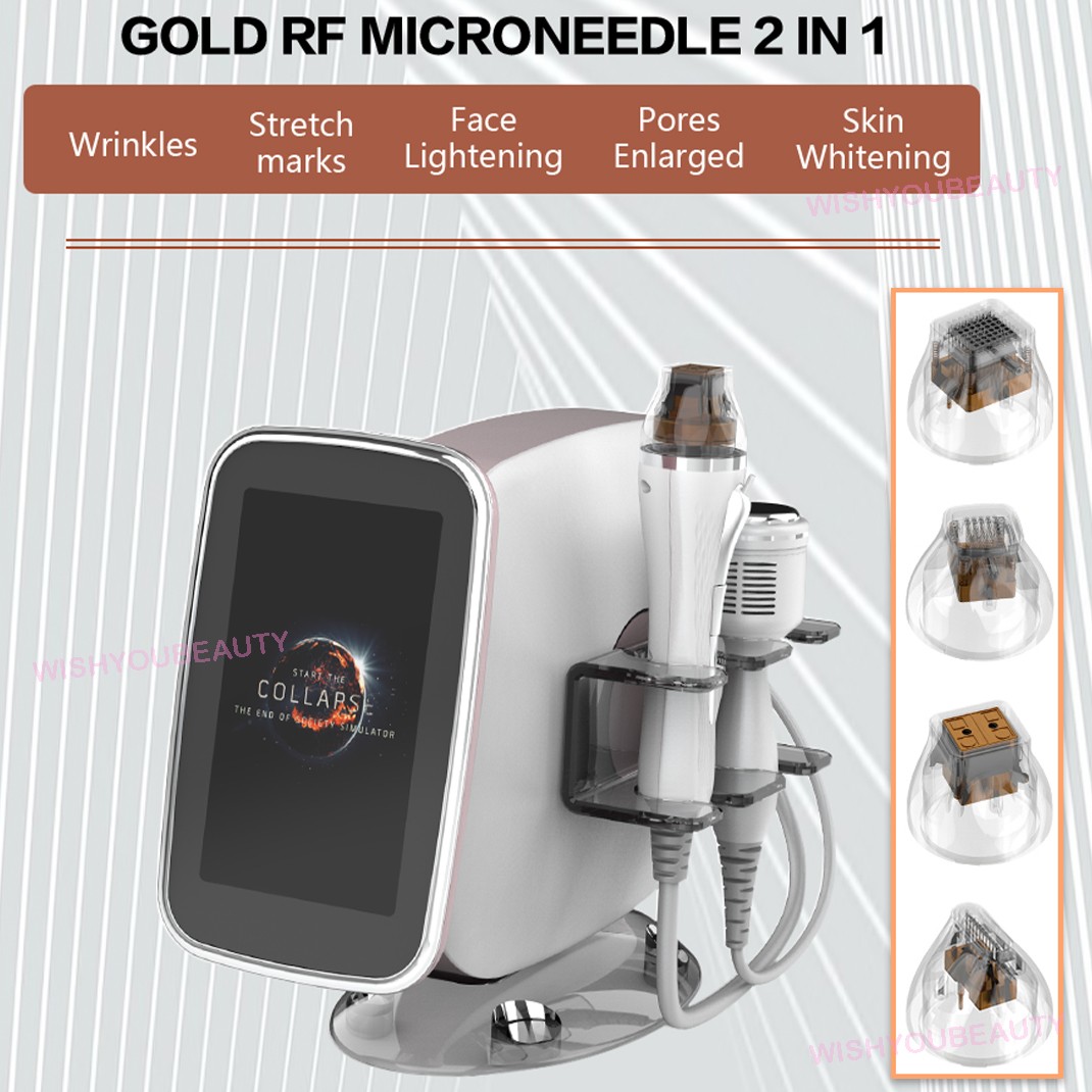 2-in-1 Fractional RF Machine Wrinkle Acne Removal + 10/25/64/nano Cartridge Head