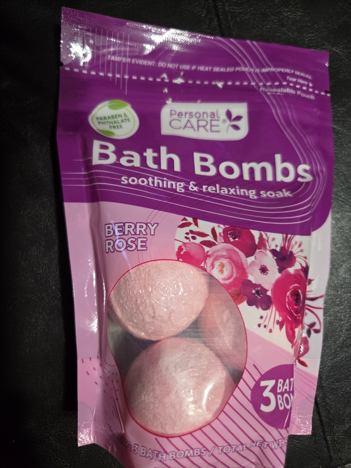 NEW- BERRY ROSE Bath Bombs-Package Contains 3 Bath Bombs