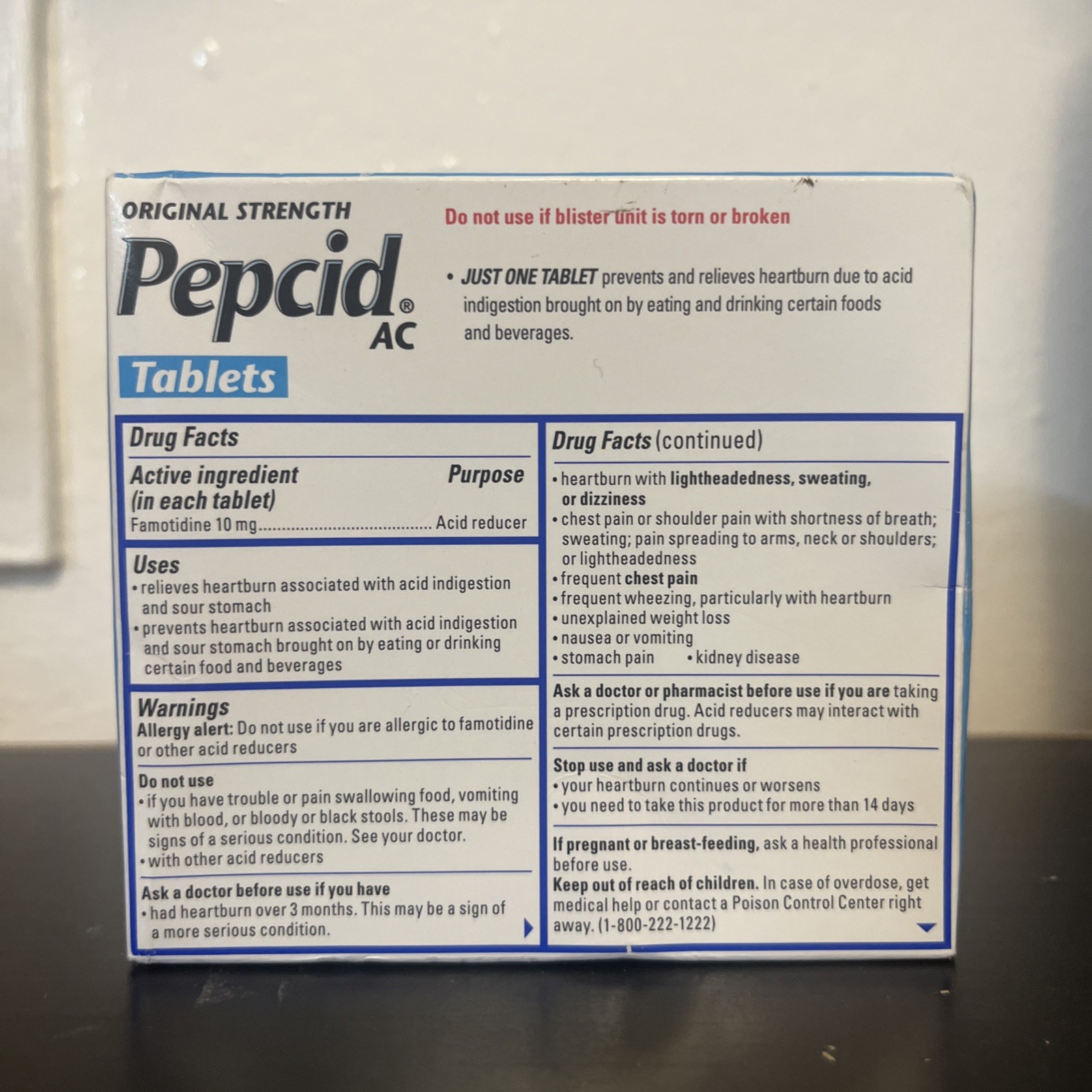 Pepcid AC, Famotidine 10mg, Acid Reducer, 30 Tablets, Dec 2026