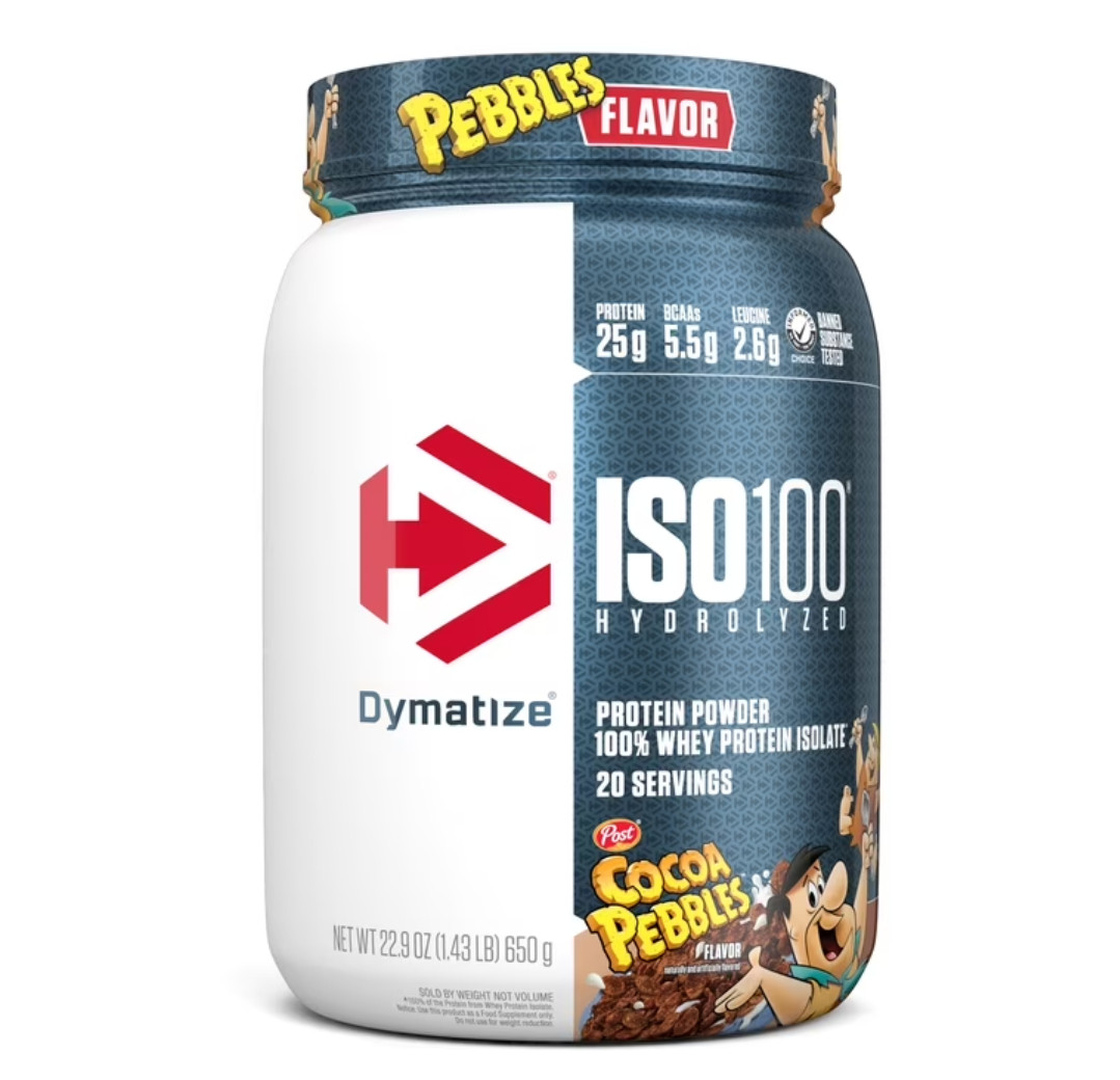 Dymatize ISO100 Hydrolyzed Whey Isolate Protein Powder, Cocoa Pebbles, 20 Servin