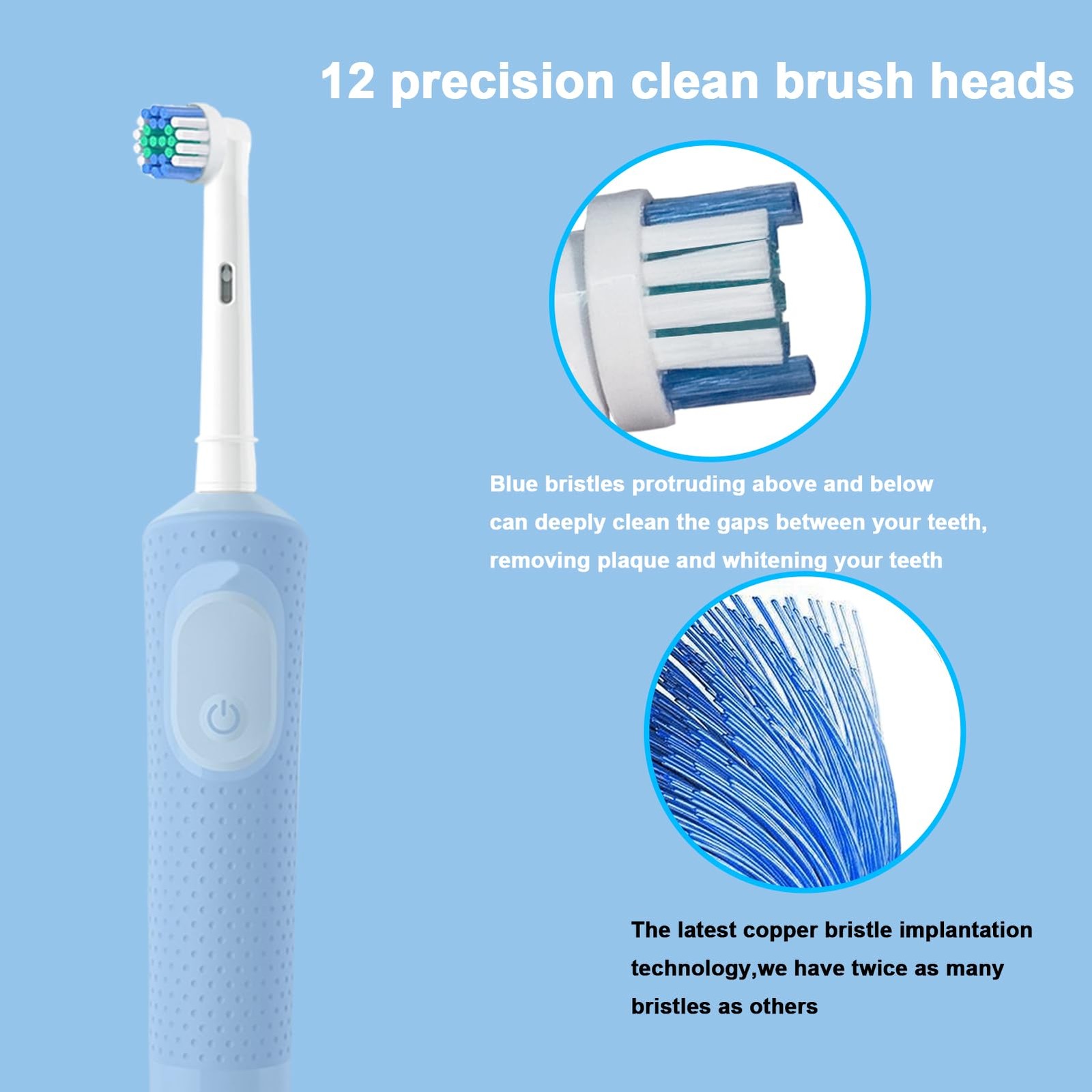 12 Pack Replacement Electric Toothbrush Heads for Oral B Pro1000/1500/7500/3000