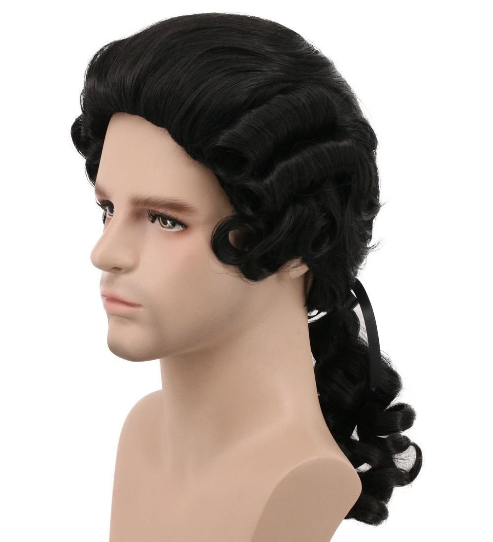 Men’s Colonial Wig George Washington Costume Wig Adult 18th Century Gentleman Wi