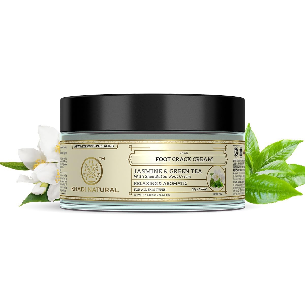 Khadi Natural Jasmine & Green Tea Foot Cream | Herbal Foot Care Cream for Soft &