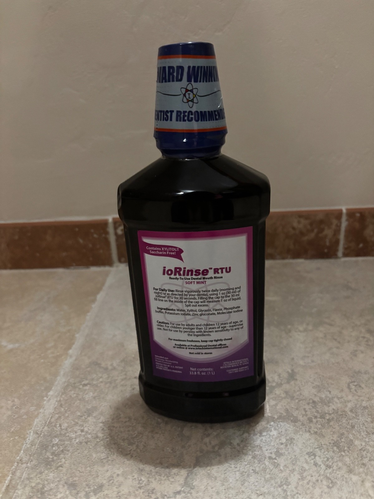 ioRinse RTU Professional Mouthwash-Alcohol-Free Soft Mint Molecular Iodine 17oz!