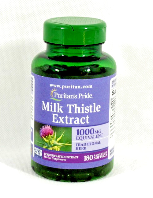 Puritan’s Pride Milk Thistle 4:1 Extract 1000 mg Silymarin 180 Softgels FreeShip