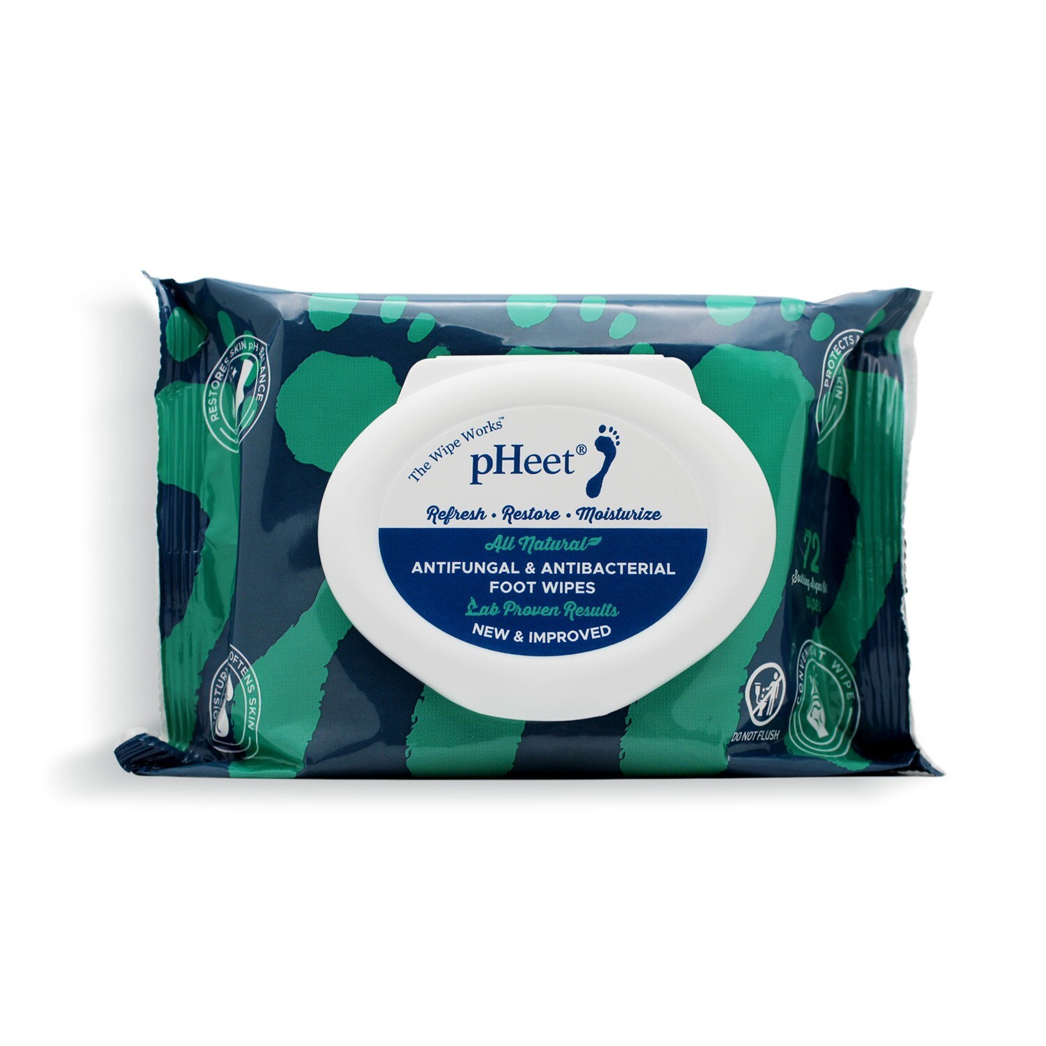pHeet Wipes, Antifungal, Odor Reducer, Dry Feet Moisturizing Wipes, Foot Cleaner