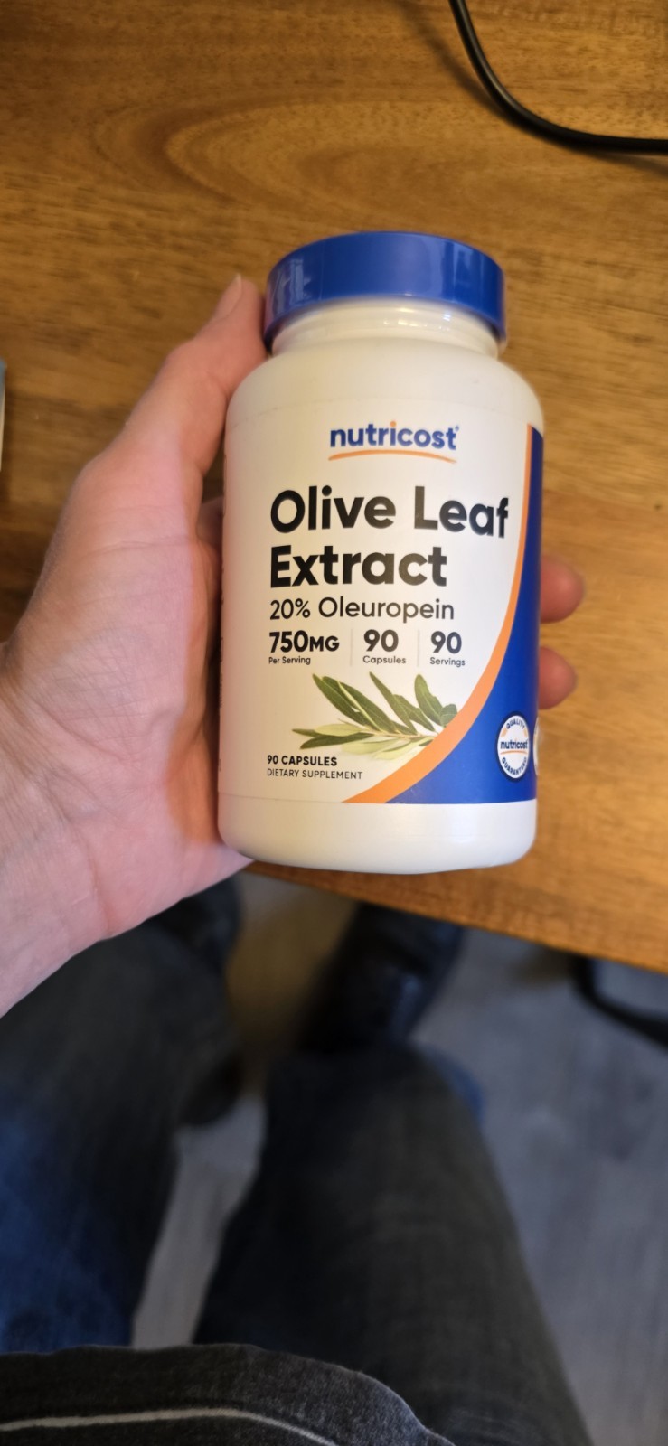 Olive Leaf Extract 750 mg 90 Veg Capsules Nutricost, 20% Oleuropein Exp 5/27 New
