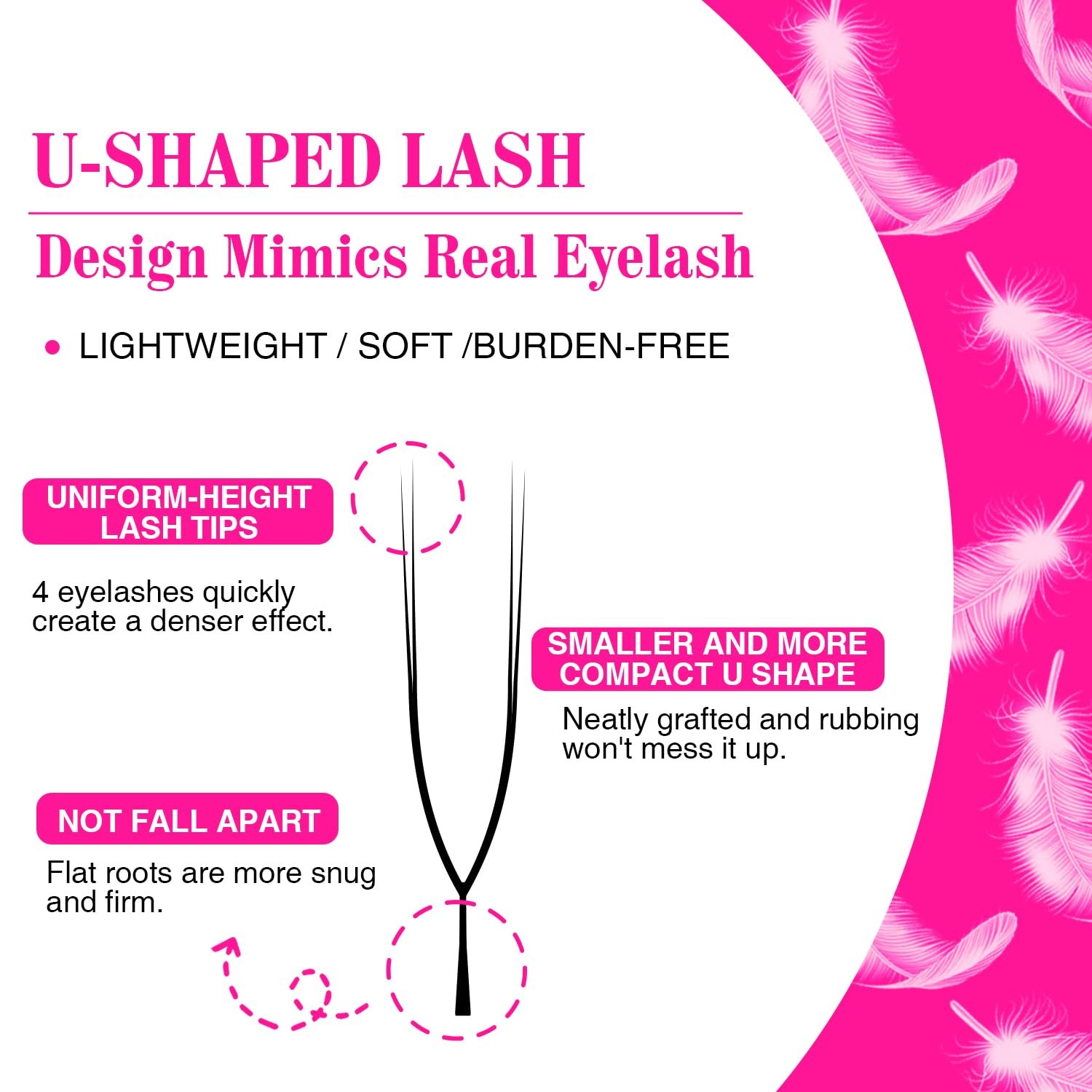 TDANCE U Lash Extensions 2D 3D 4D 5D UU Lash Fans Eyelash Extension U Shaped …