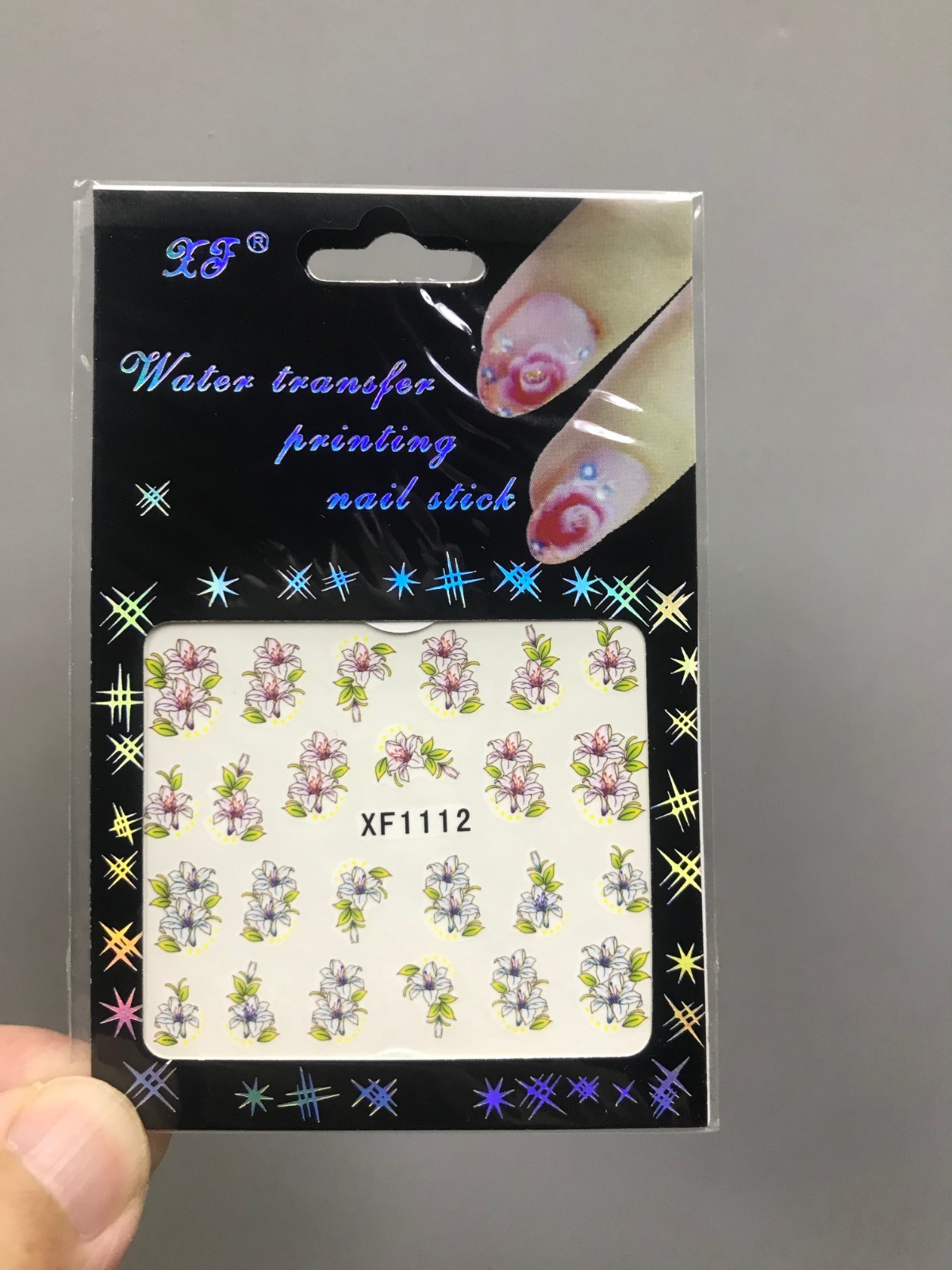 1Sheet/Lot Popular Exquisite Water Transfer DIY Nail Sticker XF1112