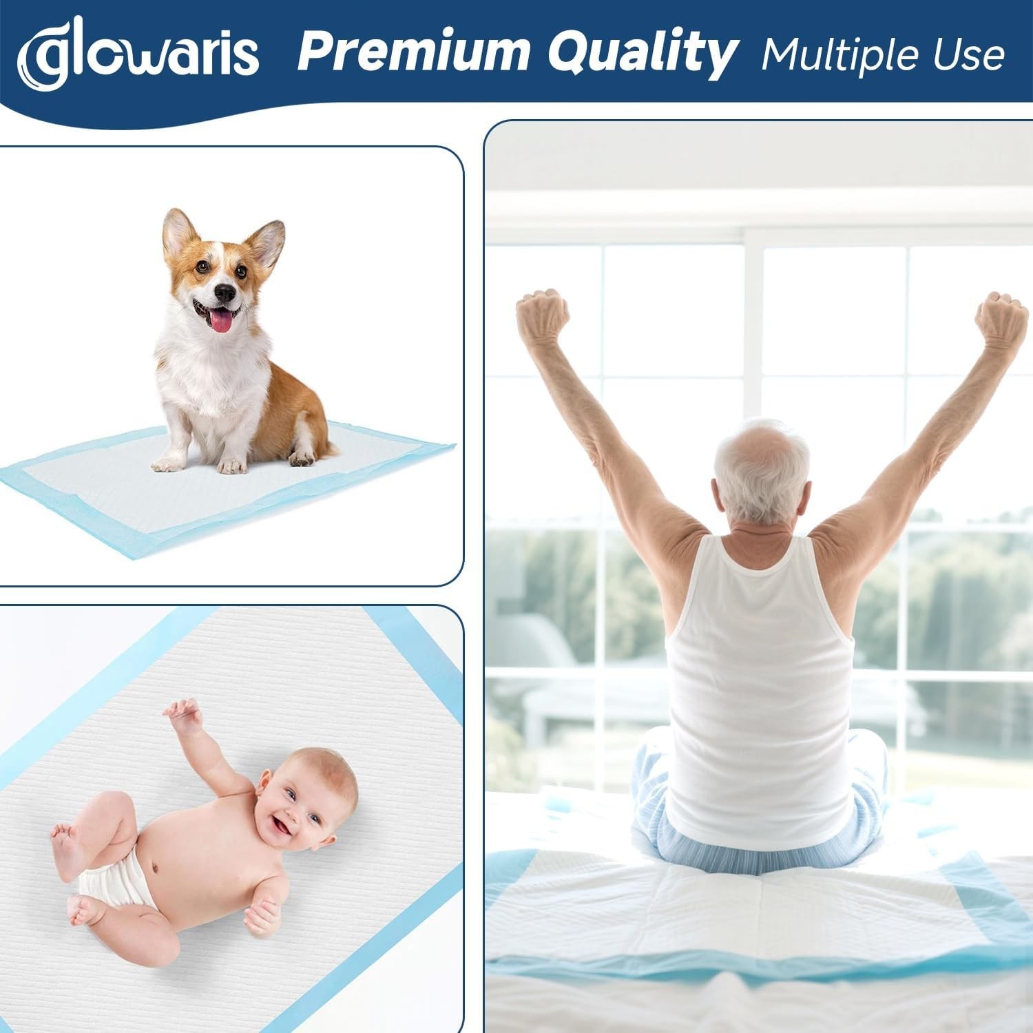 50 Count 30” x 36” XXL Disposable Underpads, Super Absorbent Leakproof Quick …