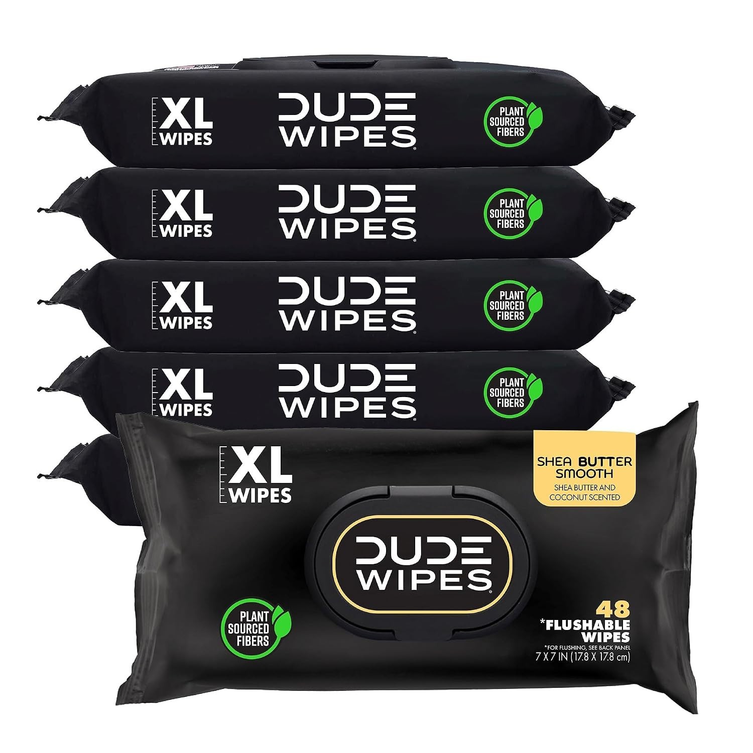 Shea Butter Flushable Wipes Extra-Large Adult Wet Wipes 6 Pack 288 Count