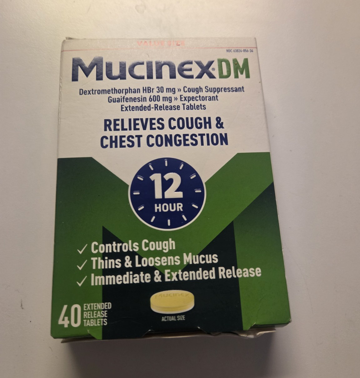 Mucinex DM 12 Hour Extended-Release Tablets 30mg/600mg 40 Count