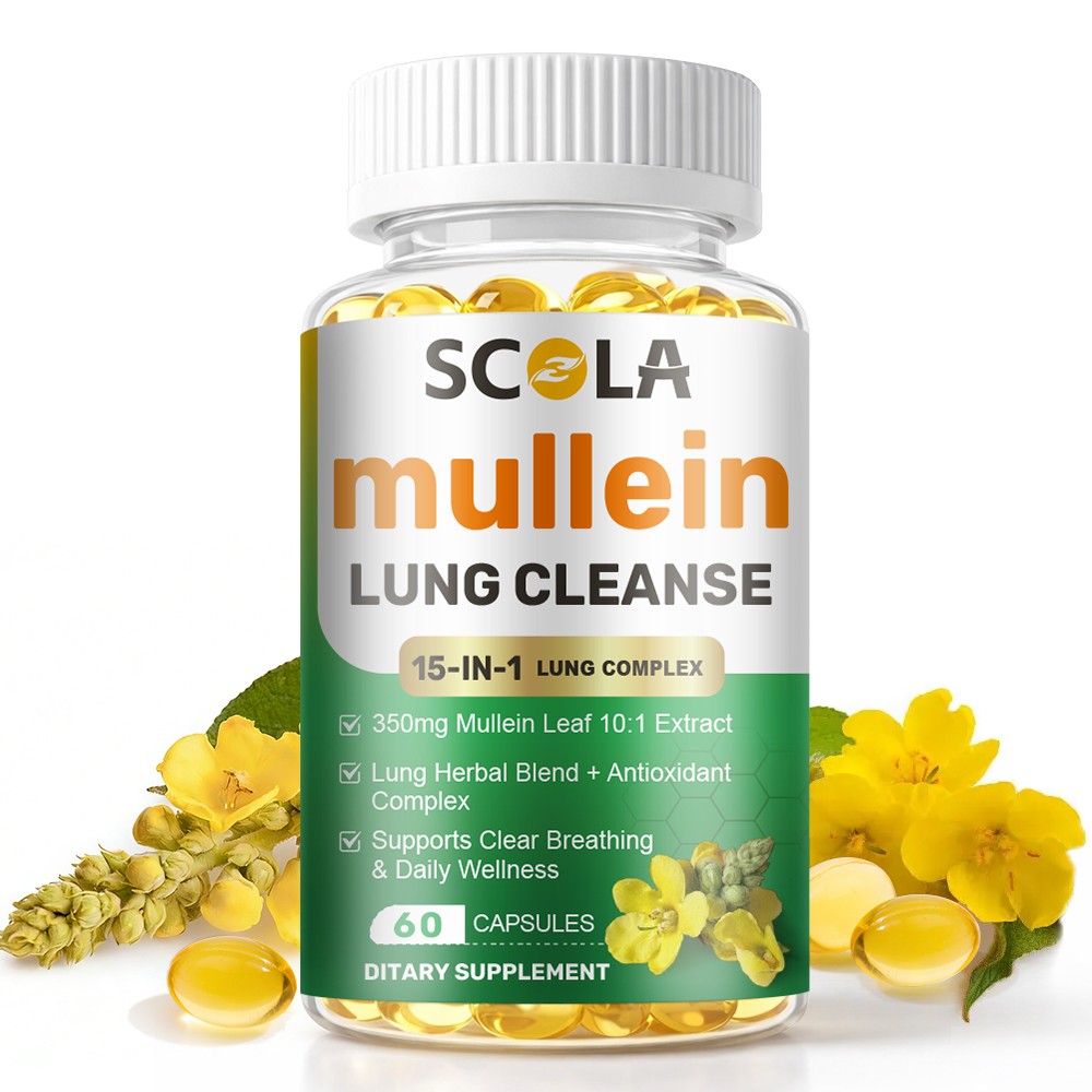 15 IN 1 Lung Complex Mullein Leaf Extract For Lungs Detox Cleanse 60/120 Caps