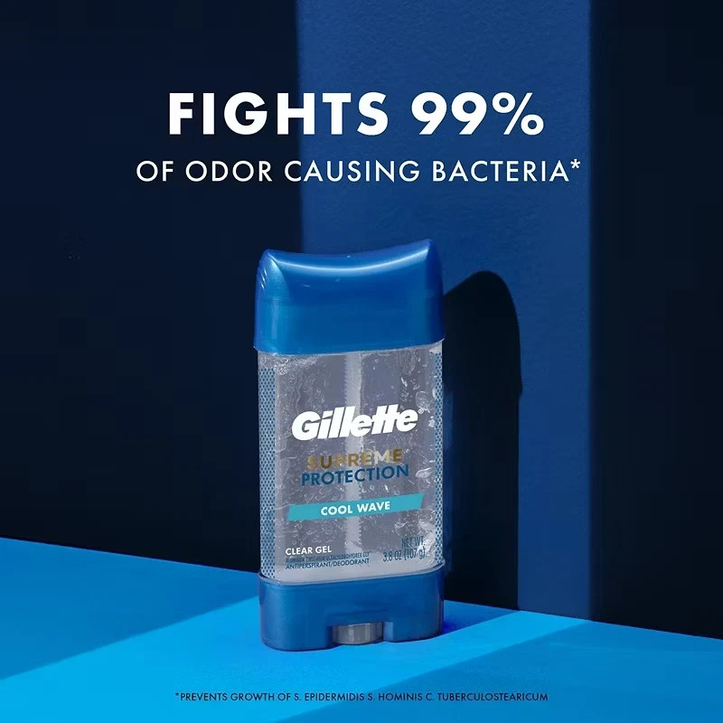 Gillette Clear Gel Antiperspirant Deodorant Cool Wave Men 3.8 oz 5 Pack Fresh