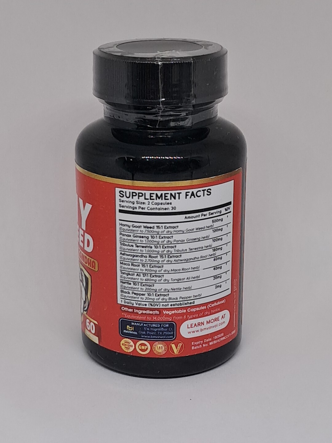 Horny Goat Weed Capsules 14000mg Herbal with Maca Tribulus Ginseng. Exp 10/2026