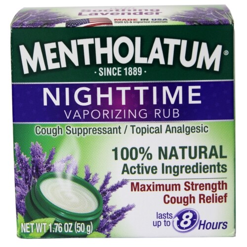 Mentholatum Nighttime Vaporizing Rub with Soothin Lavender, 1.76 oz (4 Pack)