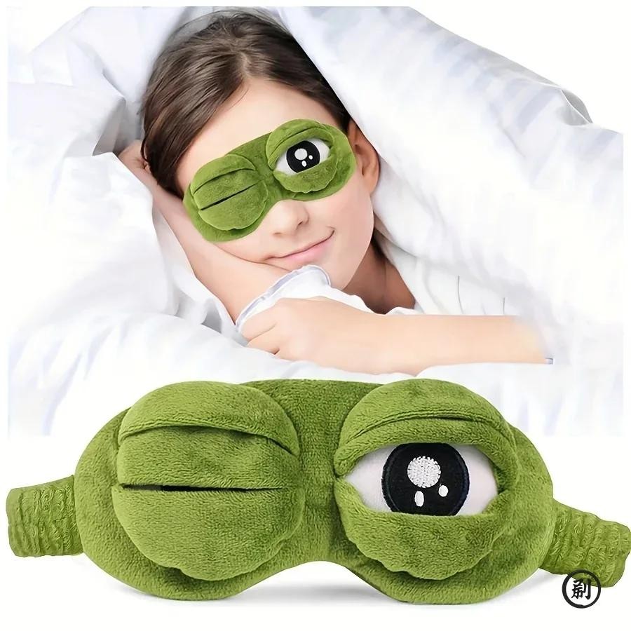 2 Pack 3D Frog Sleep Mask Natural Sleeping Eyeshade Women Men Creative Cartoon
