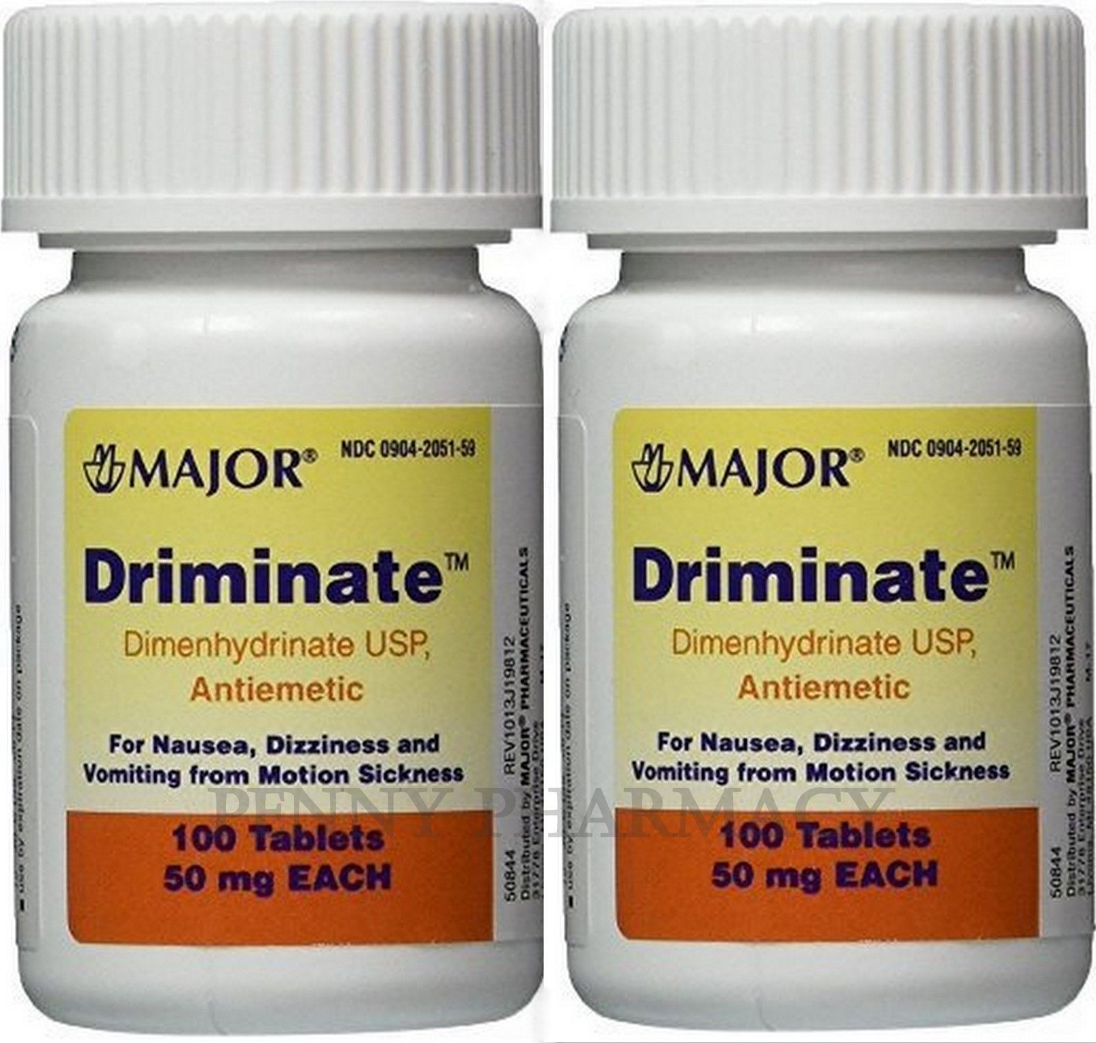 Driminate Motion Sickness Tabs 50mg 100ct (2 pack) PHARMACY FRESH ^