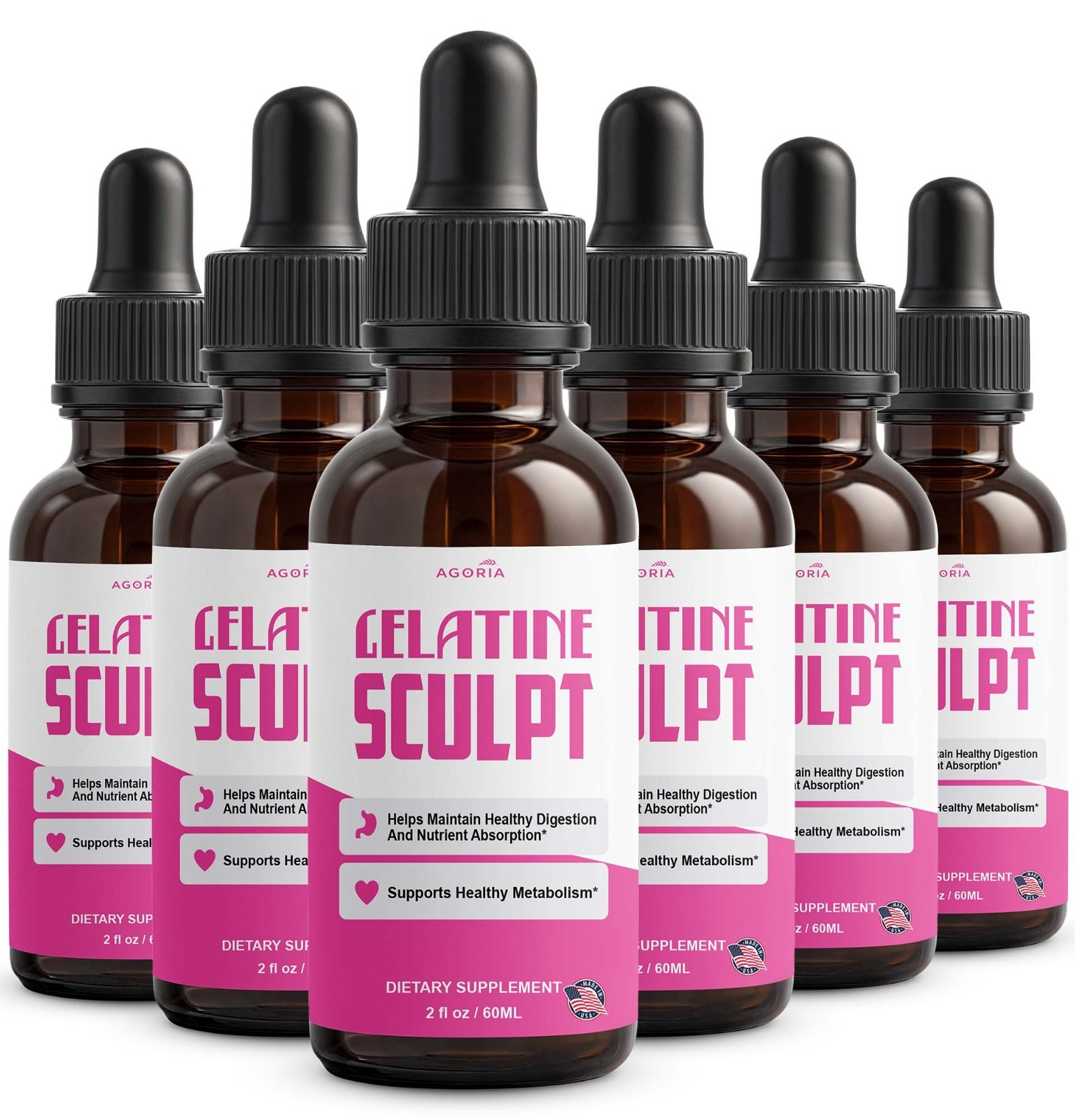 (6 Pack) Gelatine Sculpt Drops Advanced Health & Fitness Supplement