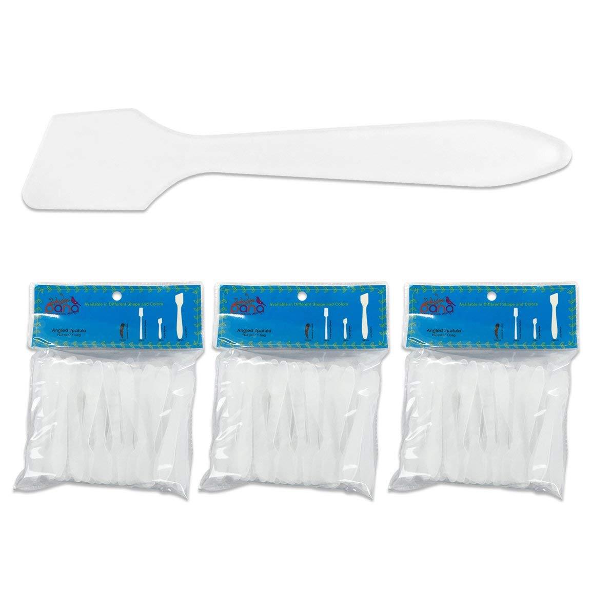 300pcs Pana Angled High Quality Cosmetic Makeup Plastic Spatula Scoop – White