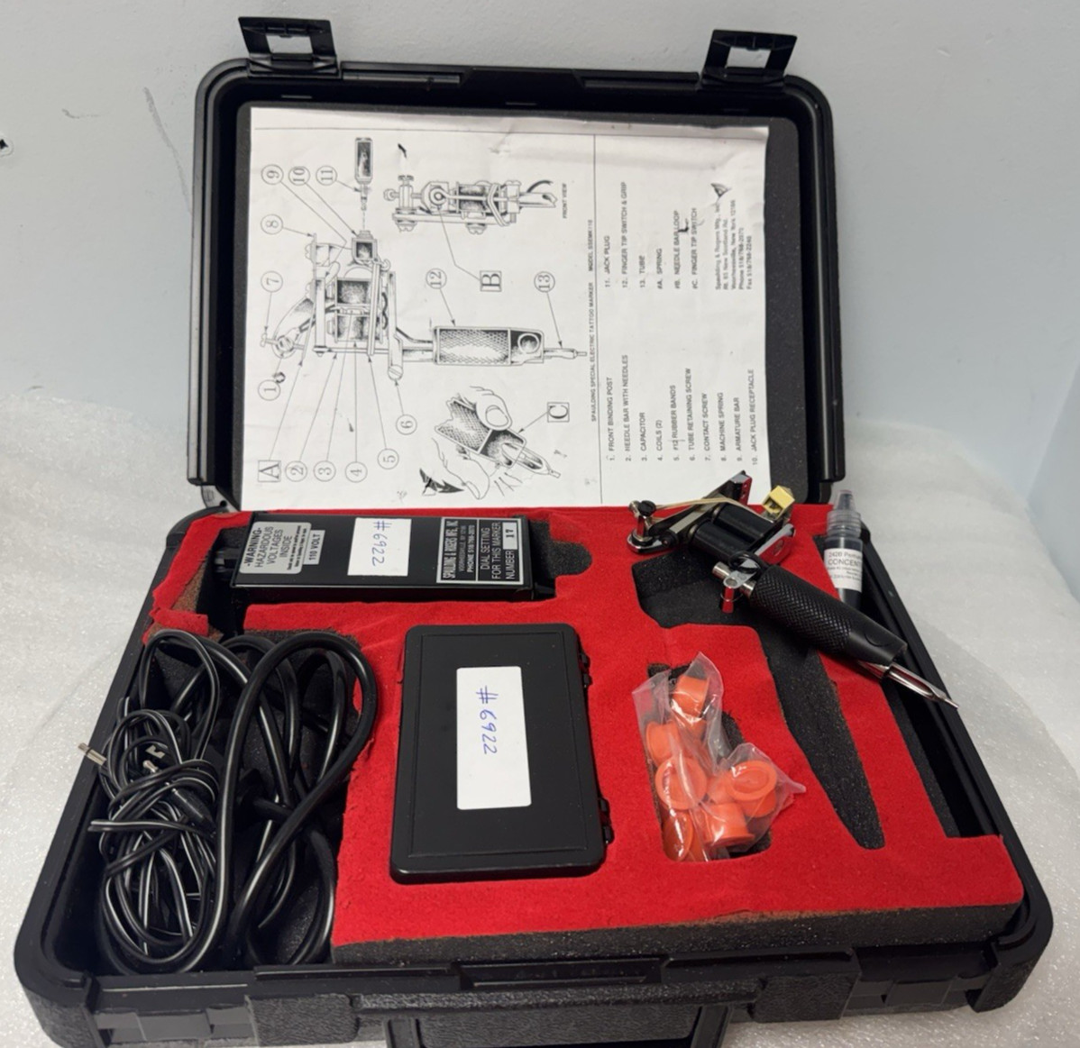 Spaulding & Rogers Electric Tattoo Animal Marker Kit-110V, SN 6922