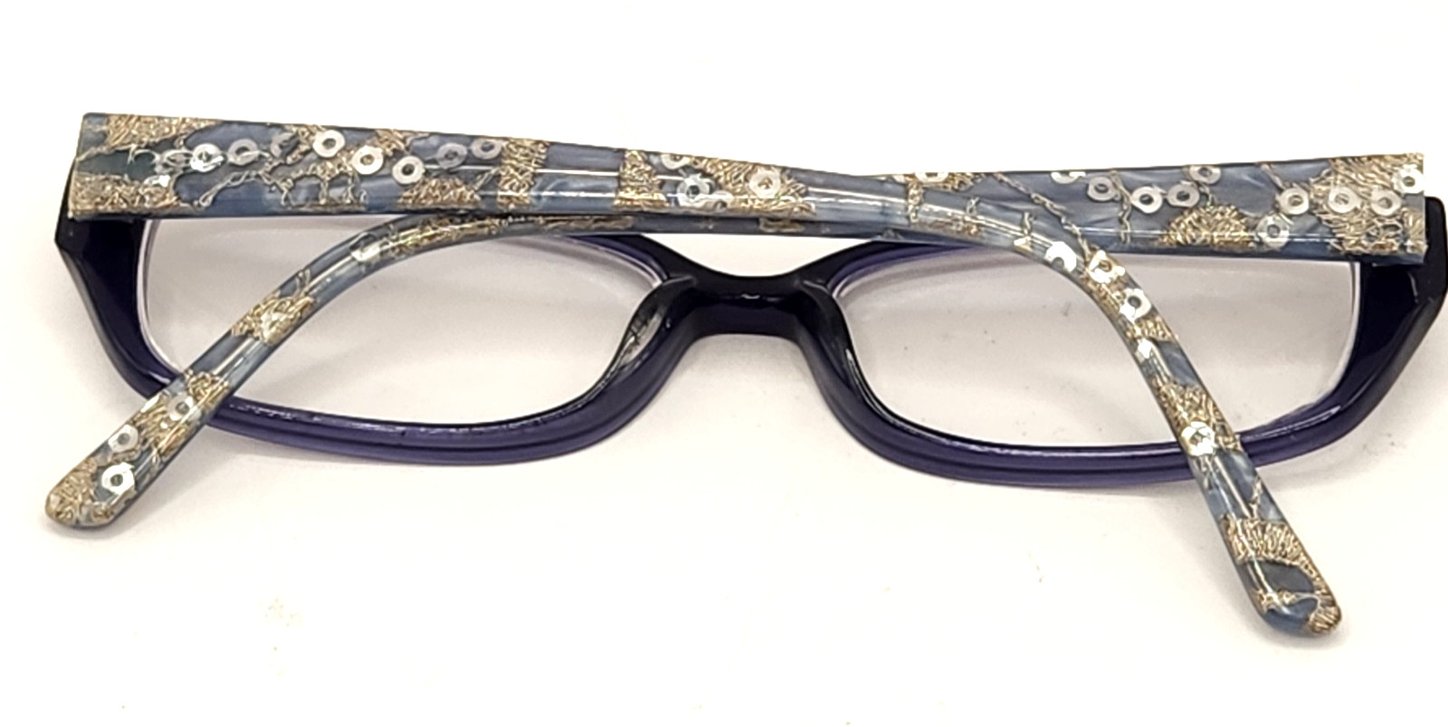 BEBE FRAMES EYEGLASSES 135 Blue Bling Fancy Full Rim Decorative