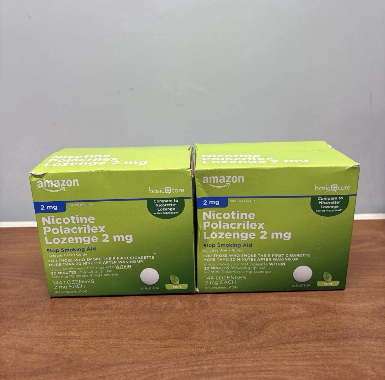 2 Pack Of Amazon Basic Care Nicotine Polacrilex Lozenge 2 mg (nicotine) Exp 1/27