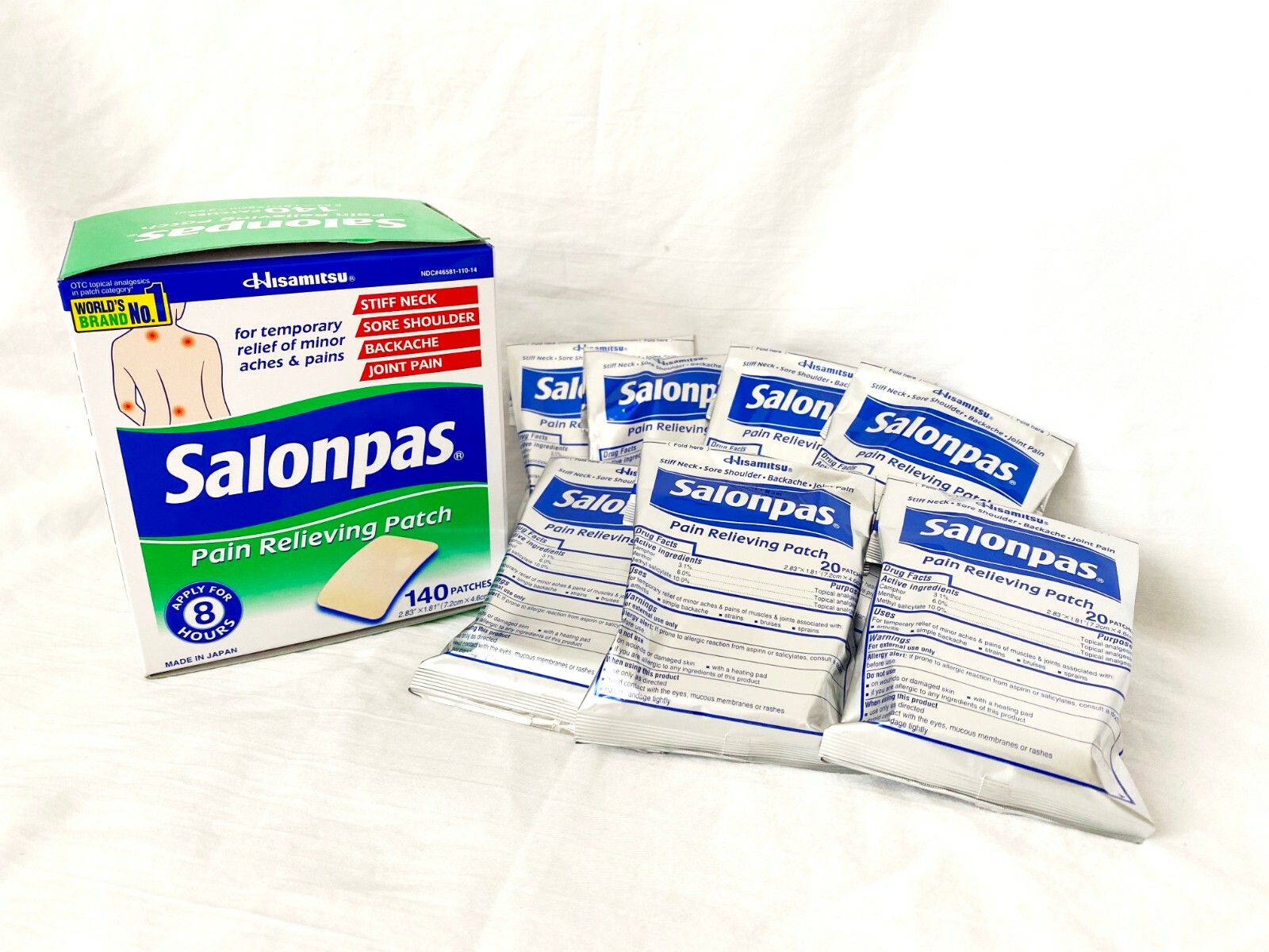 Salonpas Pain Relieving Patch Arthritis Stiff Neck Joint Pain Sore Muscles