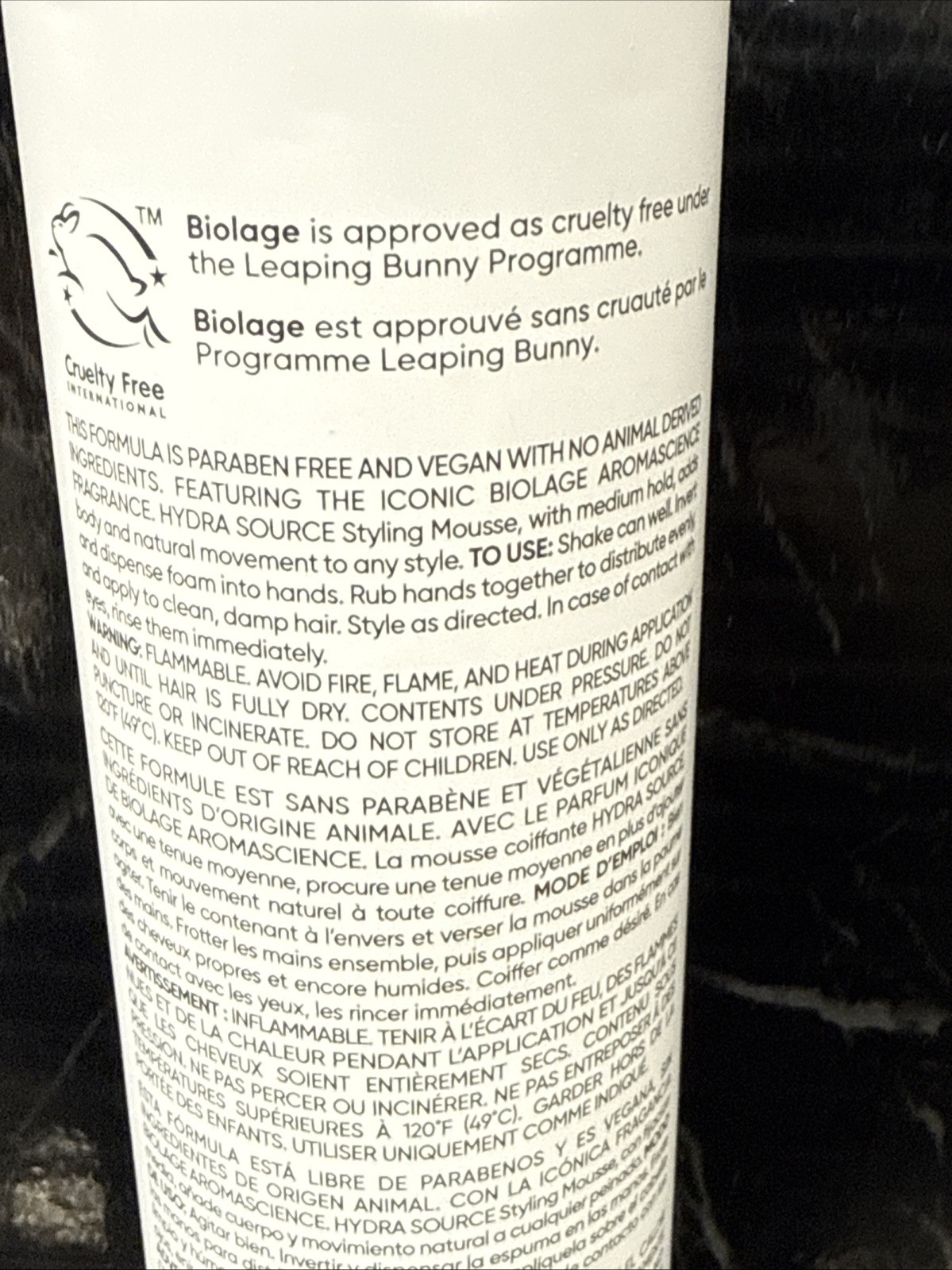 MATRIX BIOLAGE HYDRASOURCE STYLING MOUSSE 8.25oz new
