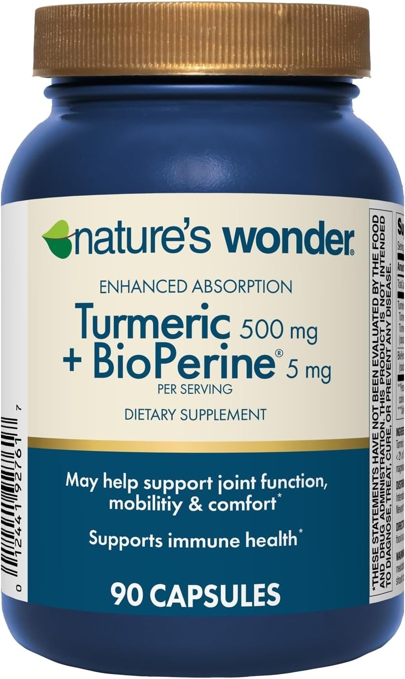 Turmeric Curcumin Supplement with Black Pepper & Ginger BioPerine Capsules