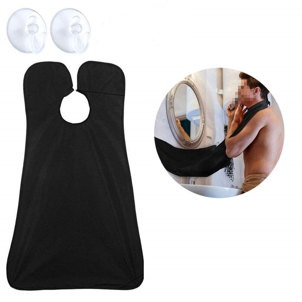 Beard Shaving Bib No Mess Hair Trimming Catcher Apron Cape for Men Grooming
