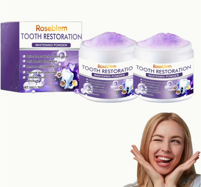 2PCS Purple Tooth Whitening Powder for Sensitive Teeth & Fresh Breath Oral Care