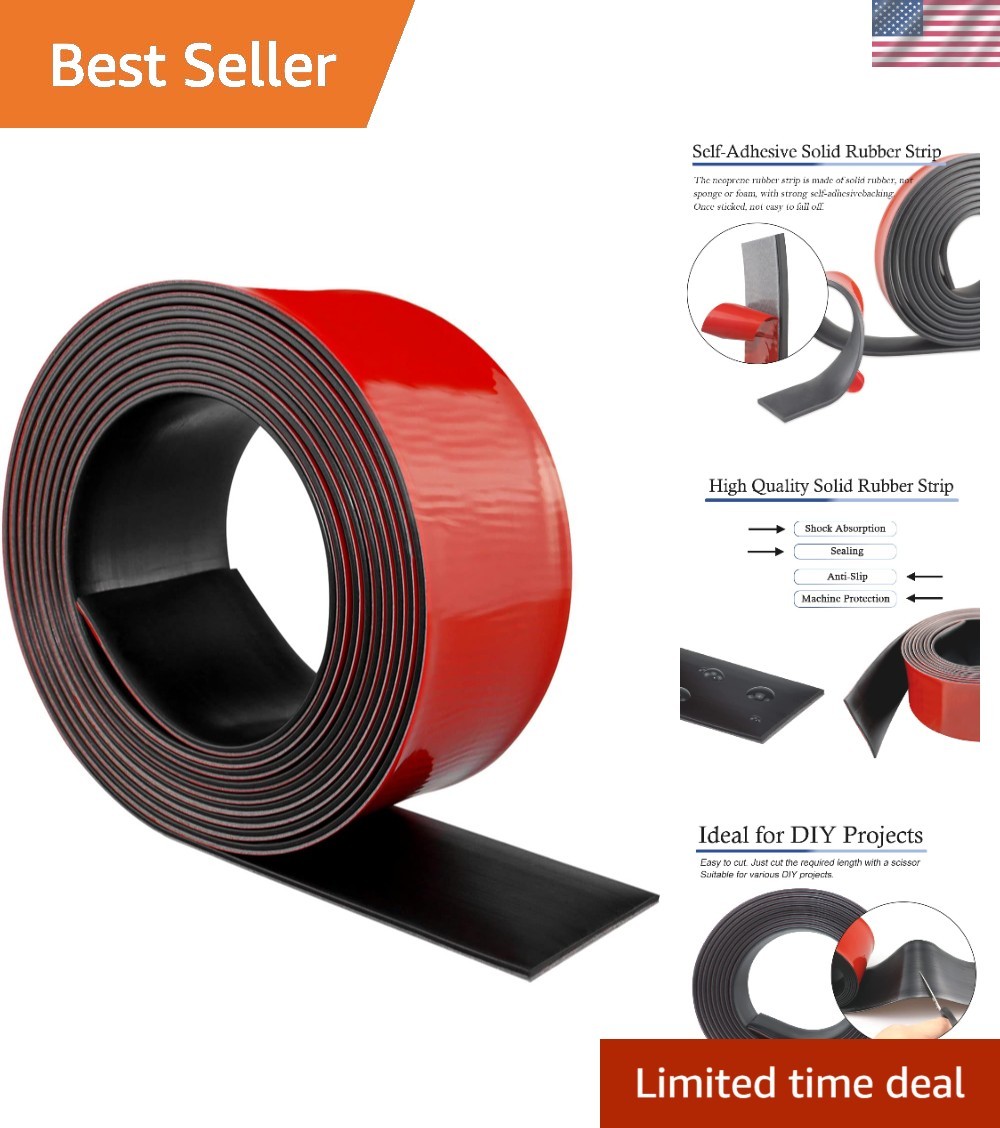 Tear-Resistant 10′ Neoprene Rubber Sheet with Adhesive Backing for DIY Crafting