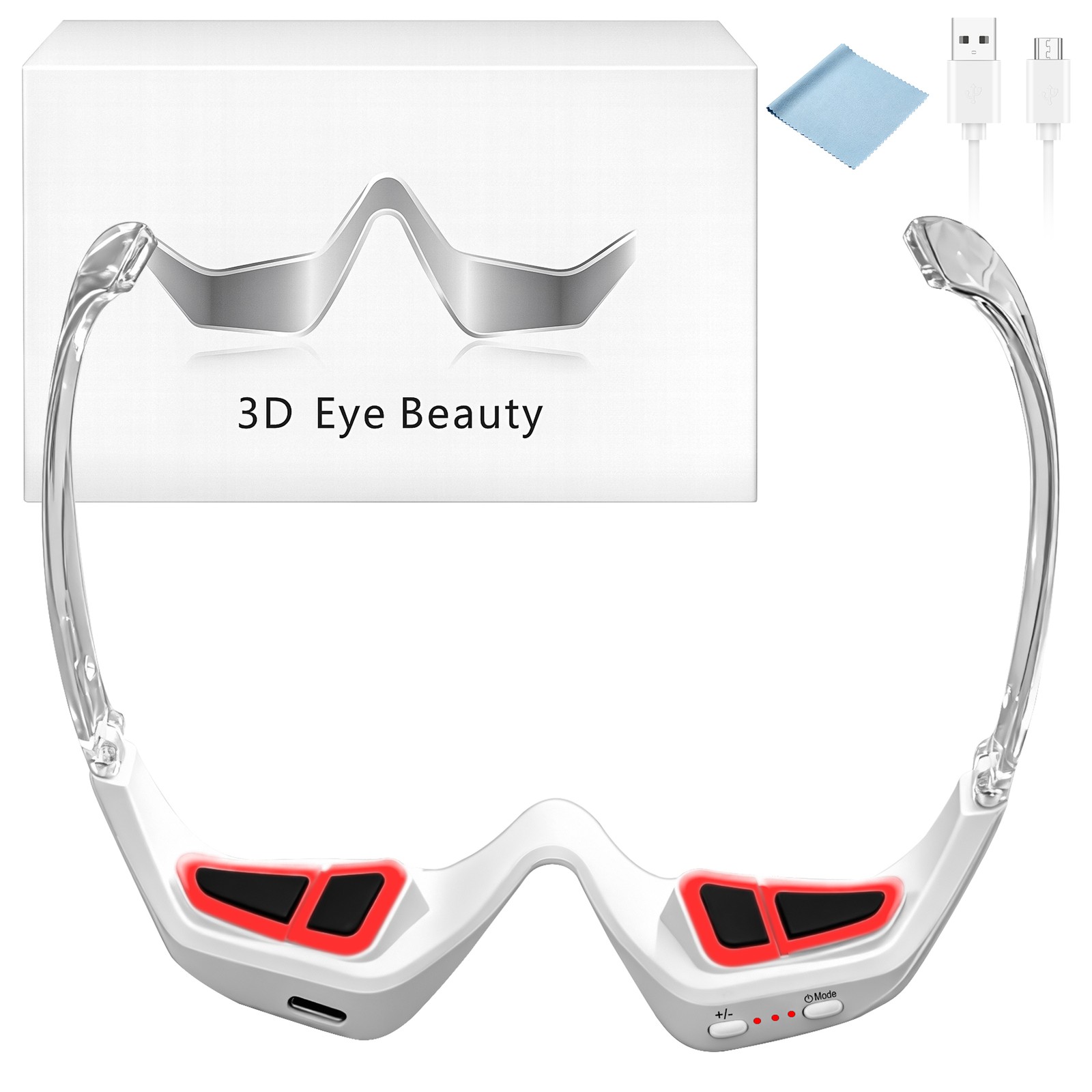 Eye Care Device for Dark Circles Tired Eyes Red Light EMS Massager