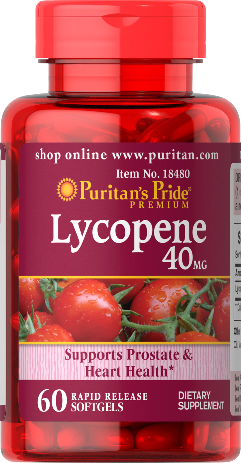 Puritan’s Pride Lycopene 40 mg – 60 Softgels