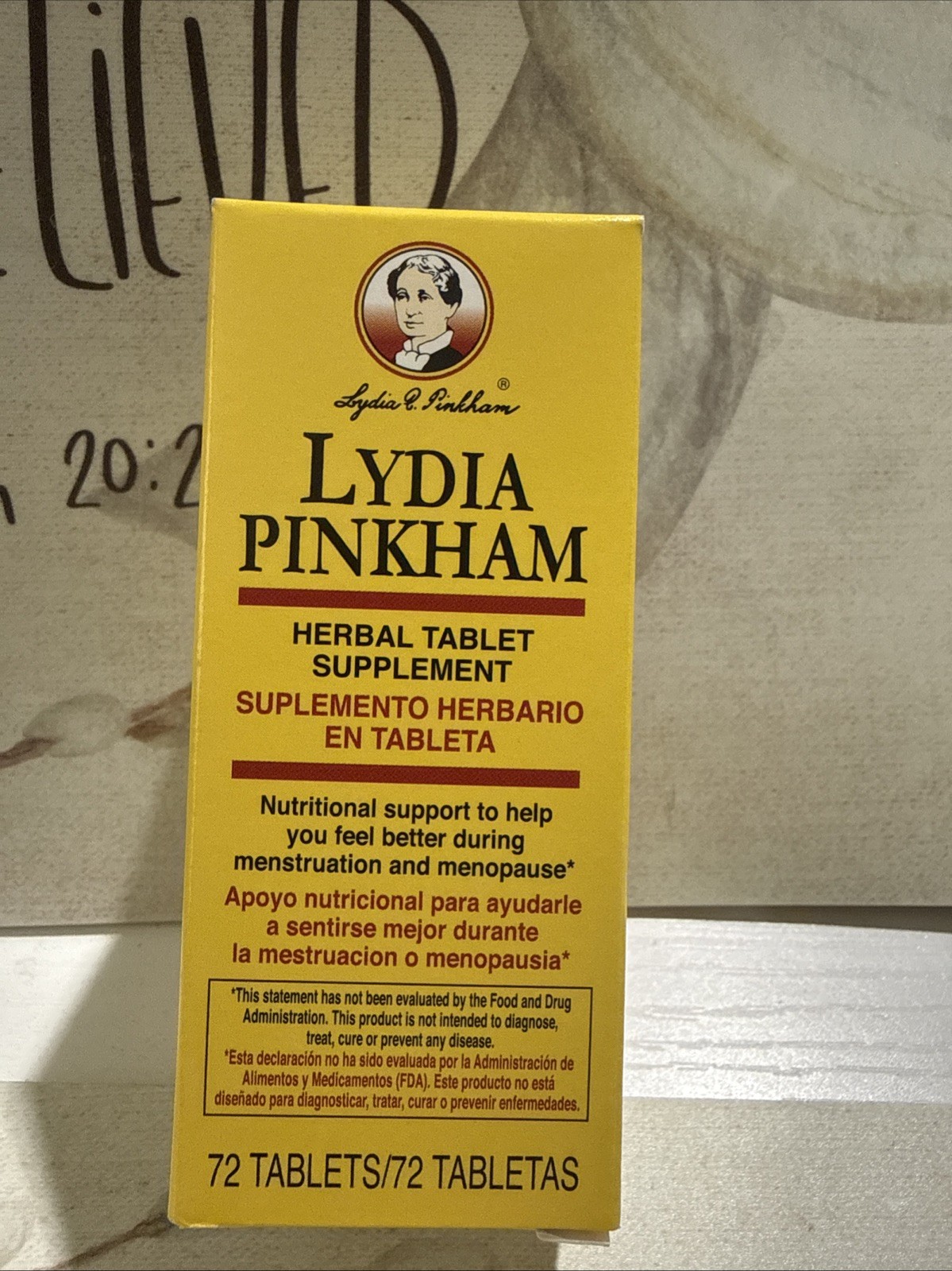 Lydia Pinkham Herbal Tablets Supplement – 72 Tabs – Exp 08/26