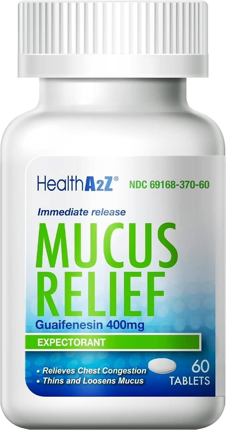 Healtha2zâ® Mucus Relief | Guaifenesin 400mg | 60 Counts | Immediate Release