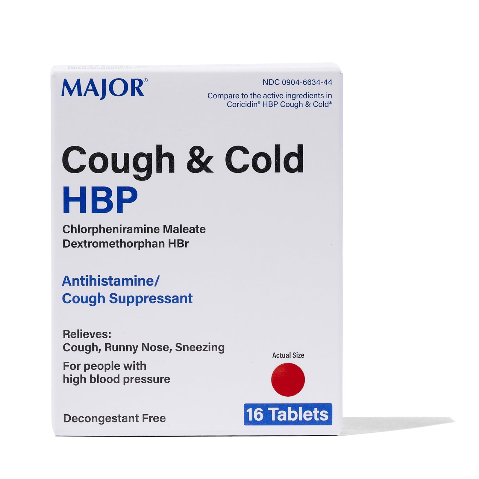 Major Cough And Cold Support Tablets For High Blood Pressure 16 Count