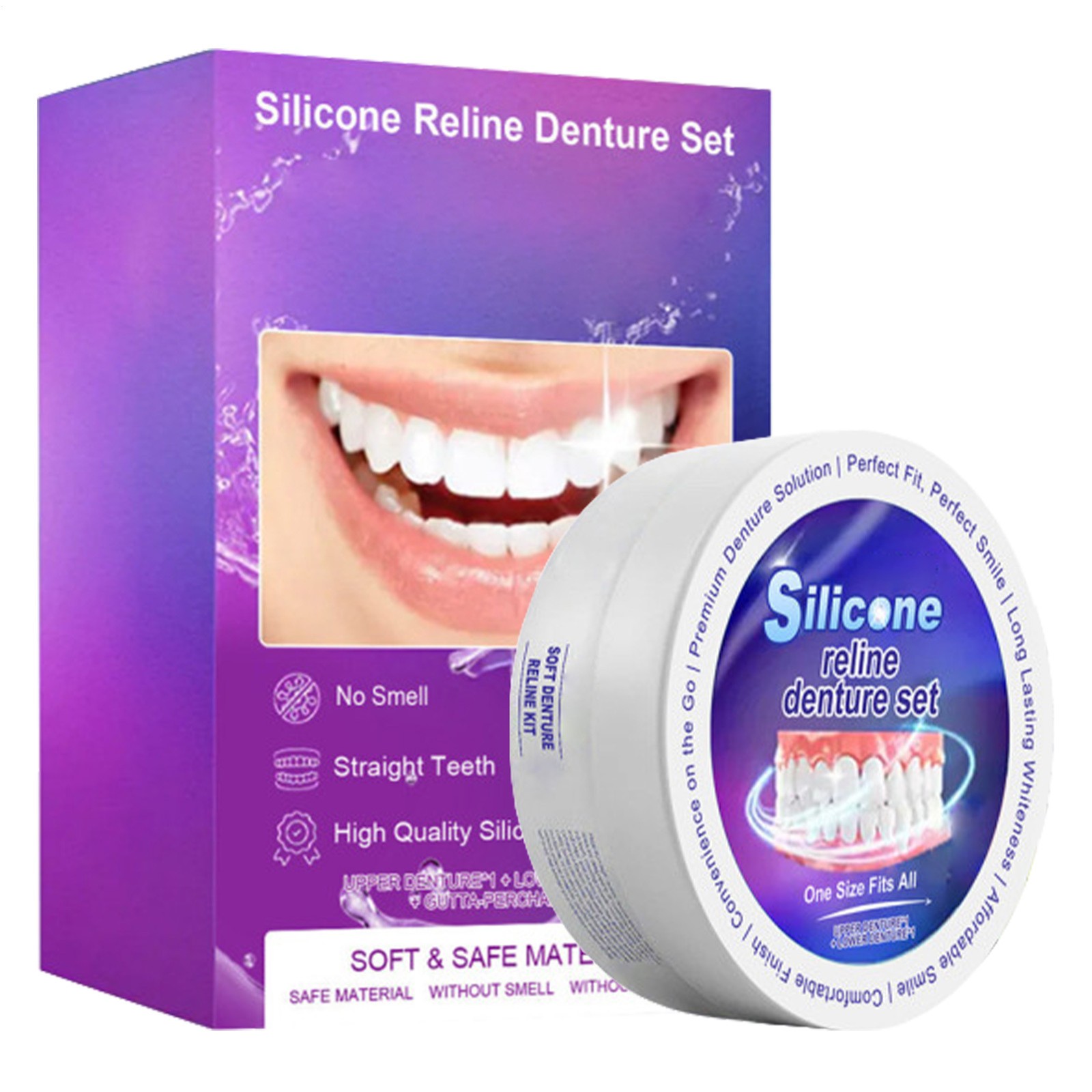 Soft Silicone Temporary Denture Kit Instant Fake Teeth Veneers for Men Women